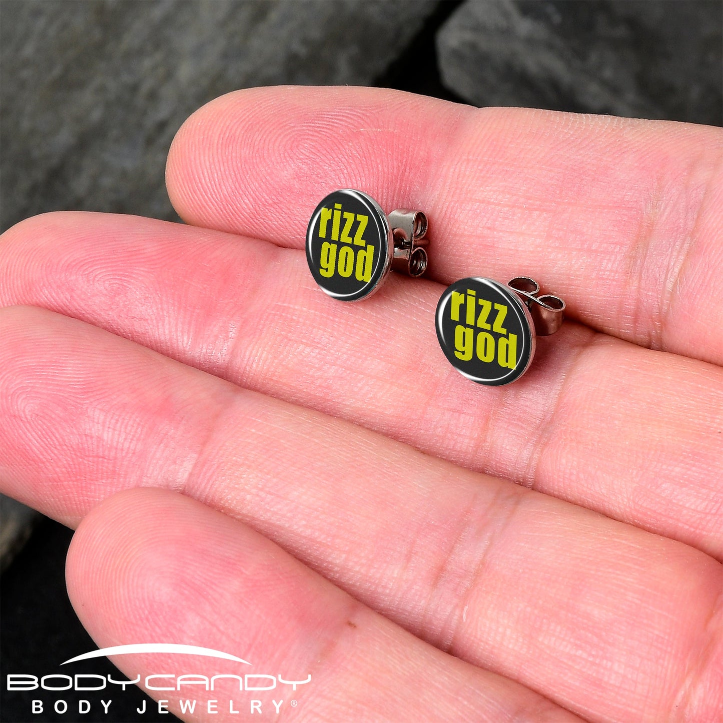 RIZZ GOD Stud Earrings by Onyx O