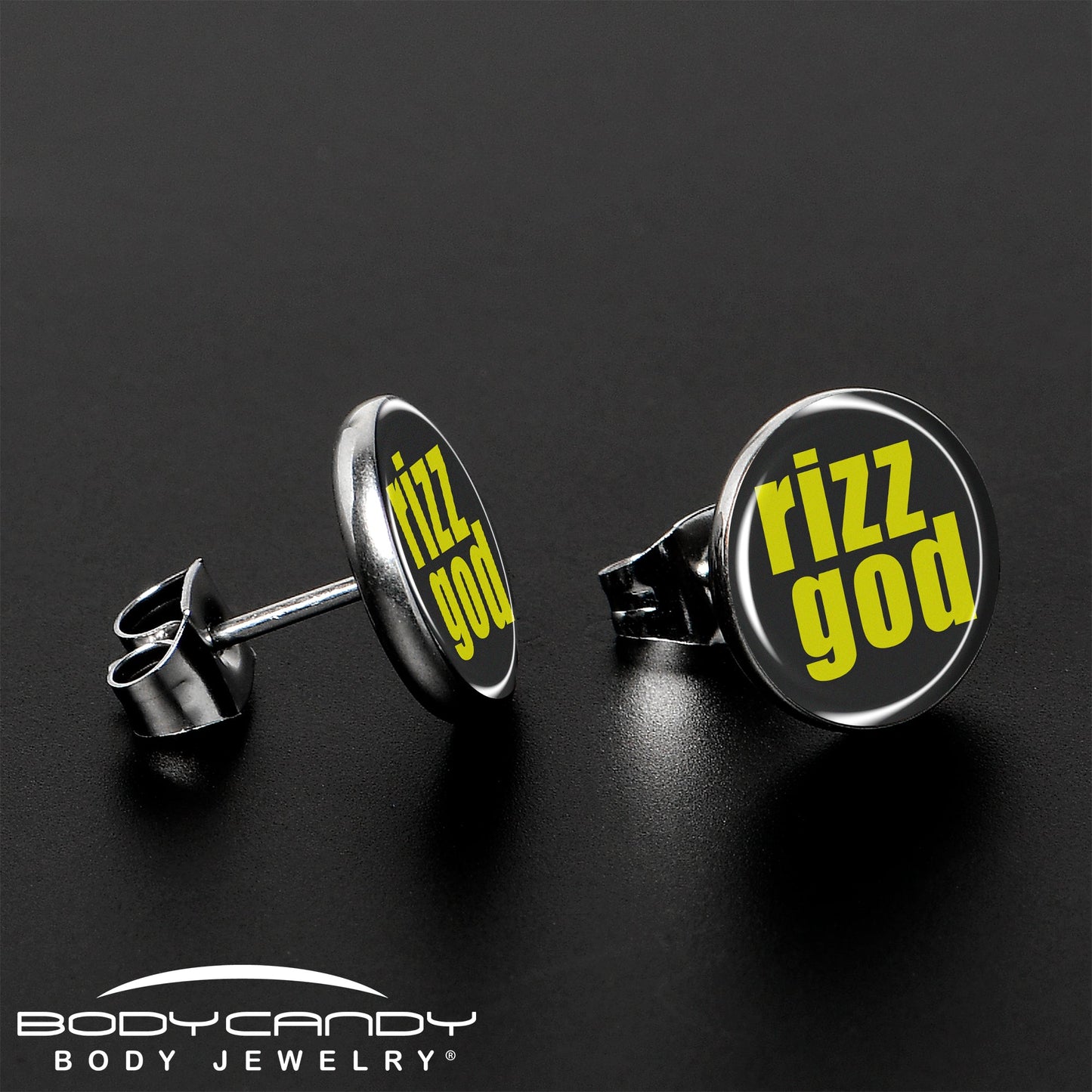RIZZ GOD Stud Earrings by Onyx O