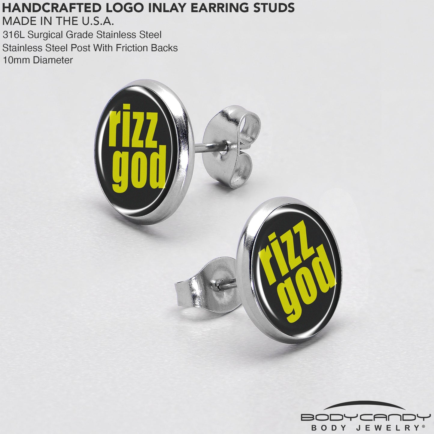 RIZZ GOD Stud Earrings by Onyx O