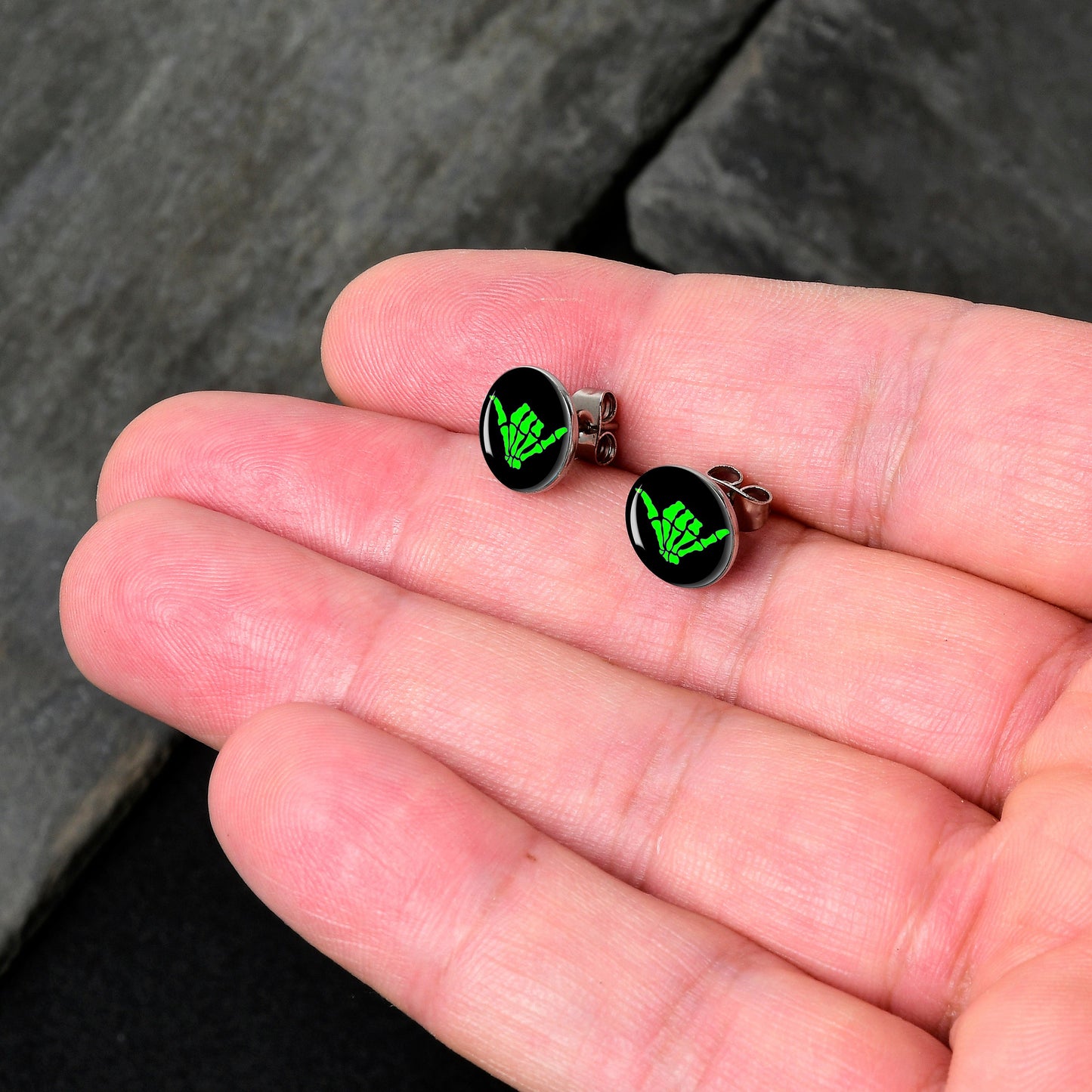 Shaka Hand Stud Earrings by Onyx O