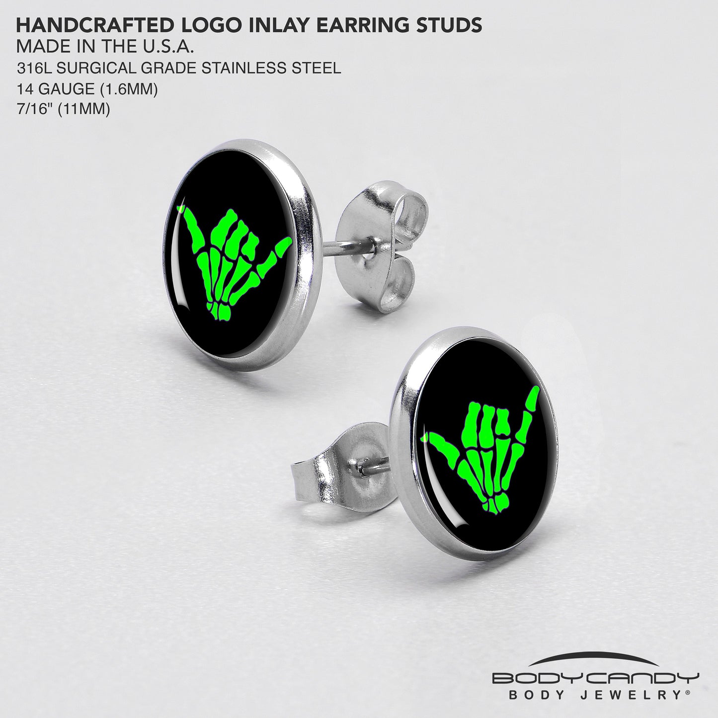 Shaka Hand Stud Earrings by Onyx O