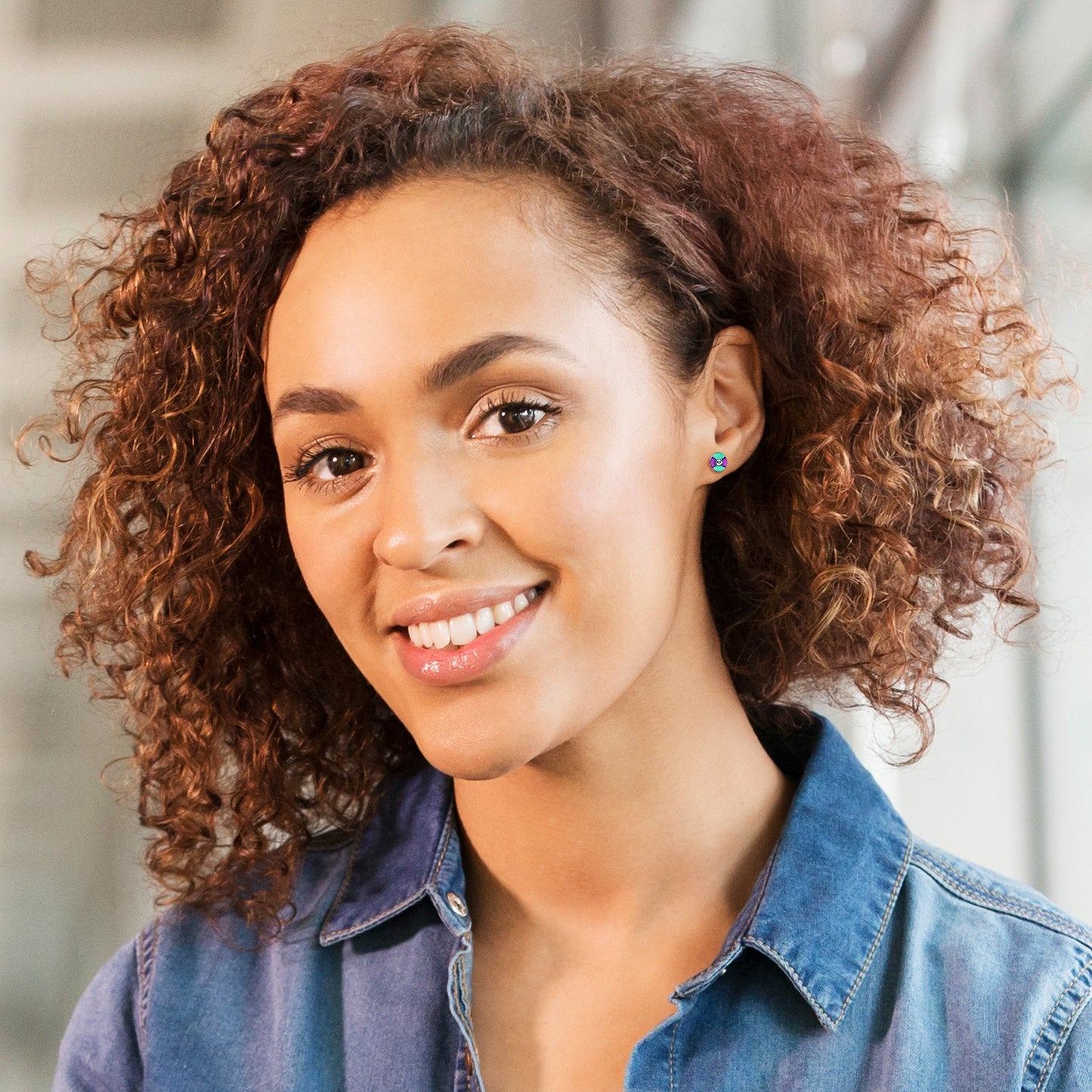 Retro Pixel Skull Stud Earrings by Onyx O