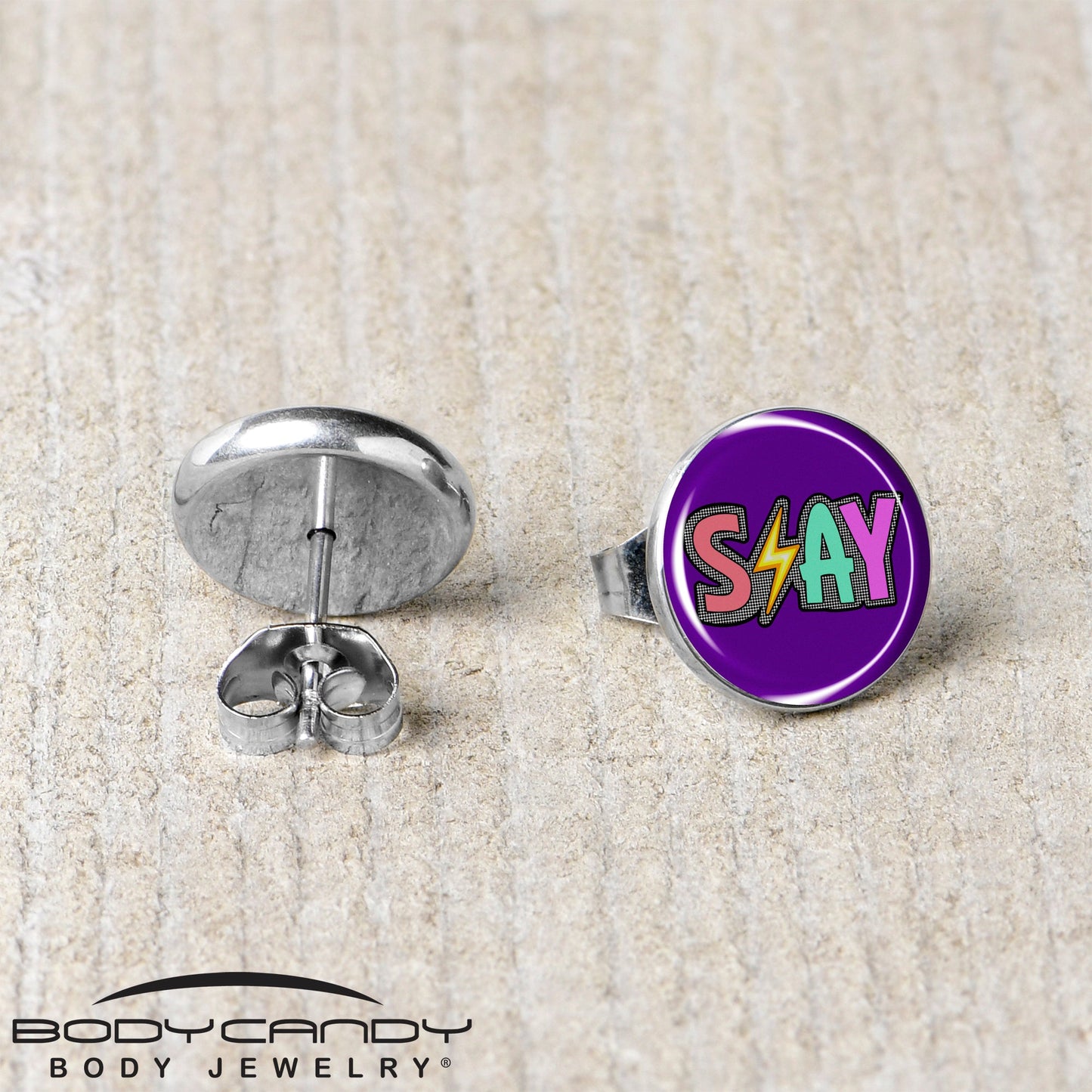 Colorful Lighting SLAY Stud Earrings by Onyx O