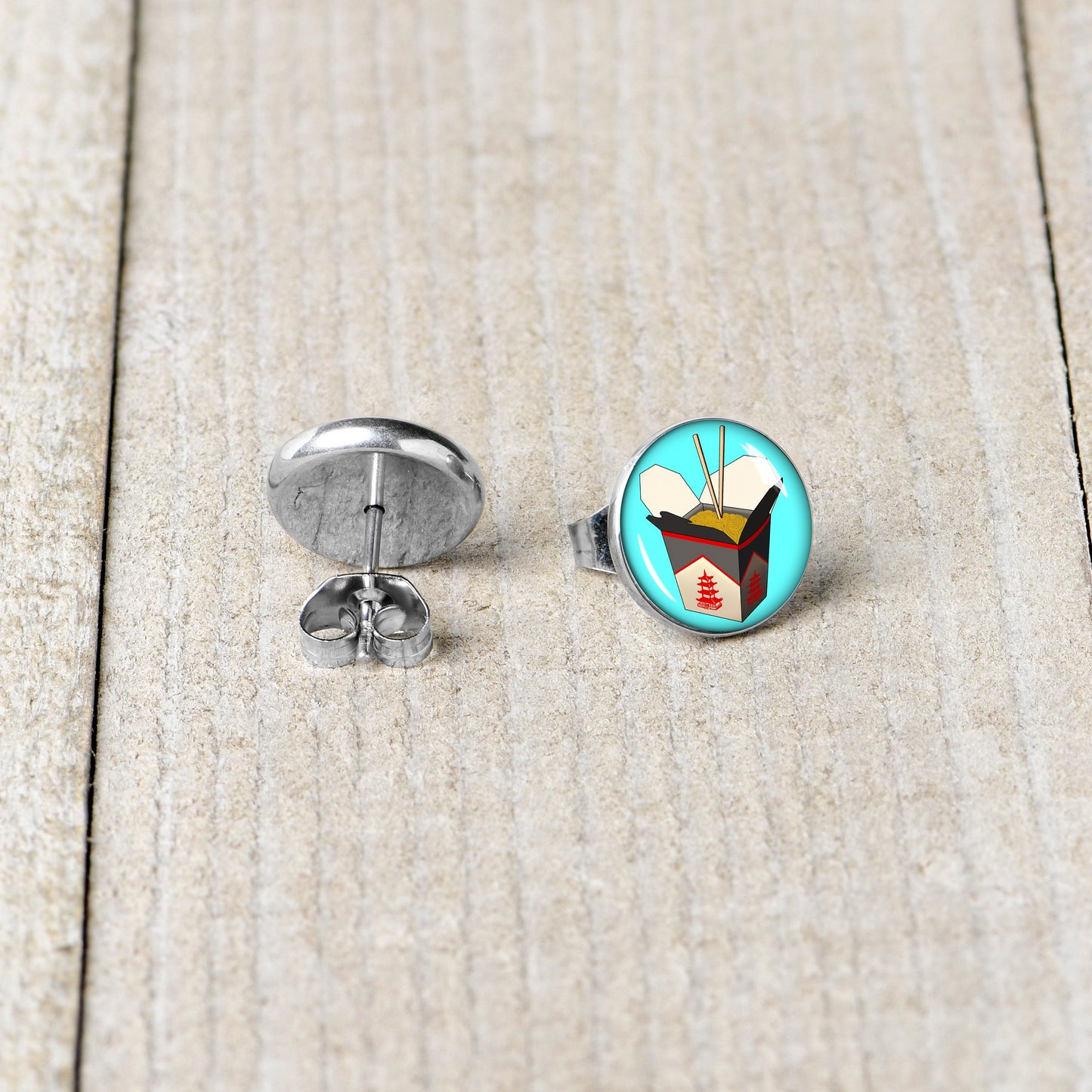 Chinese Take Out Stud Earrings by Onyx O
