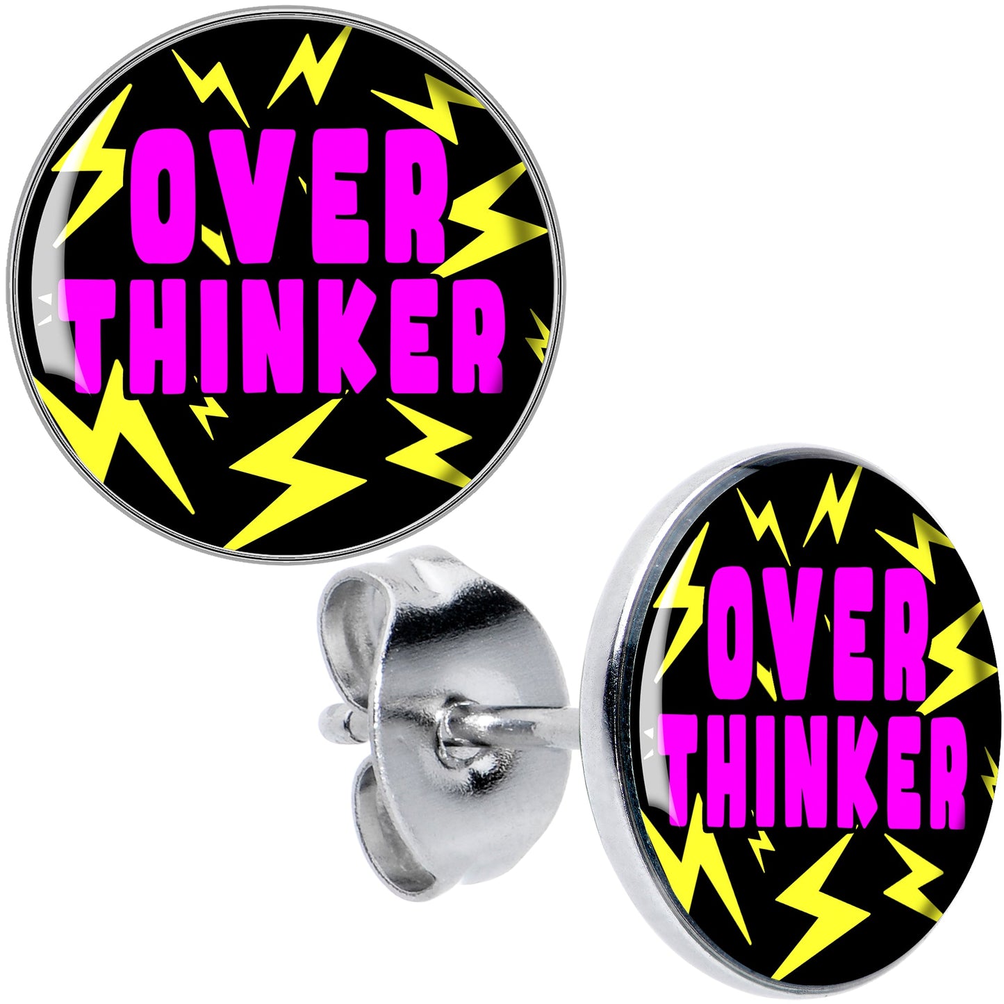 Over Thinker Impact Stud Earrings by Onyx O