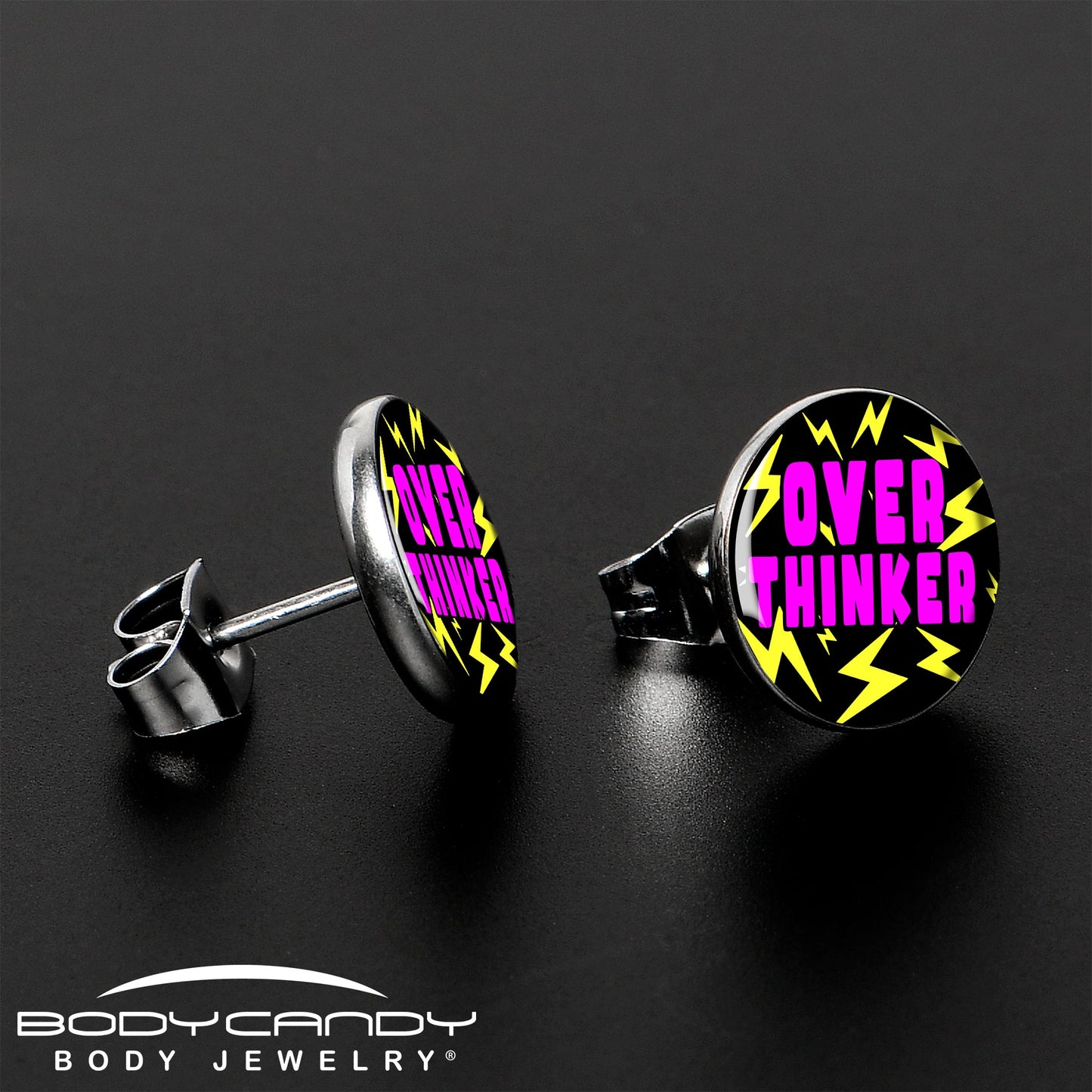 Over Thinker Impact Stud Earrings by Onyx O