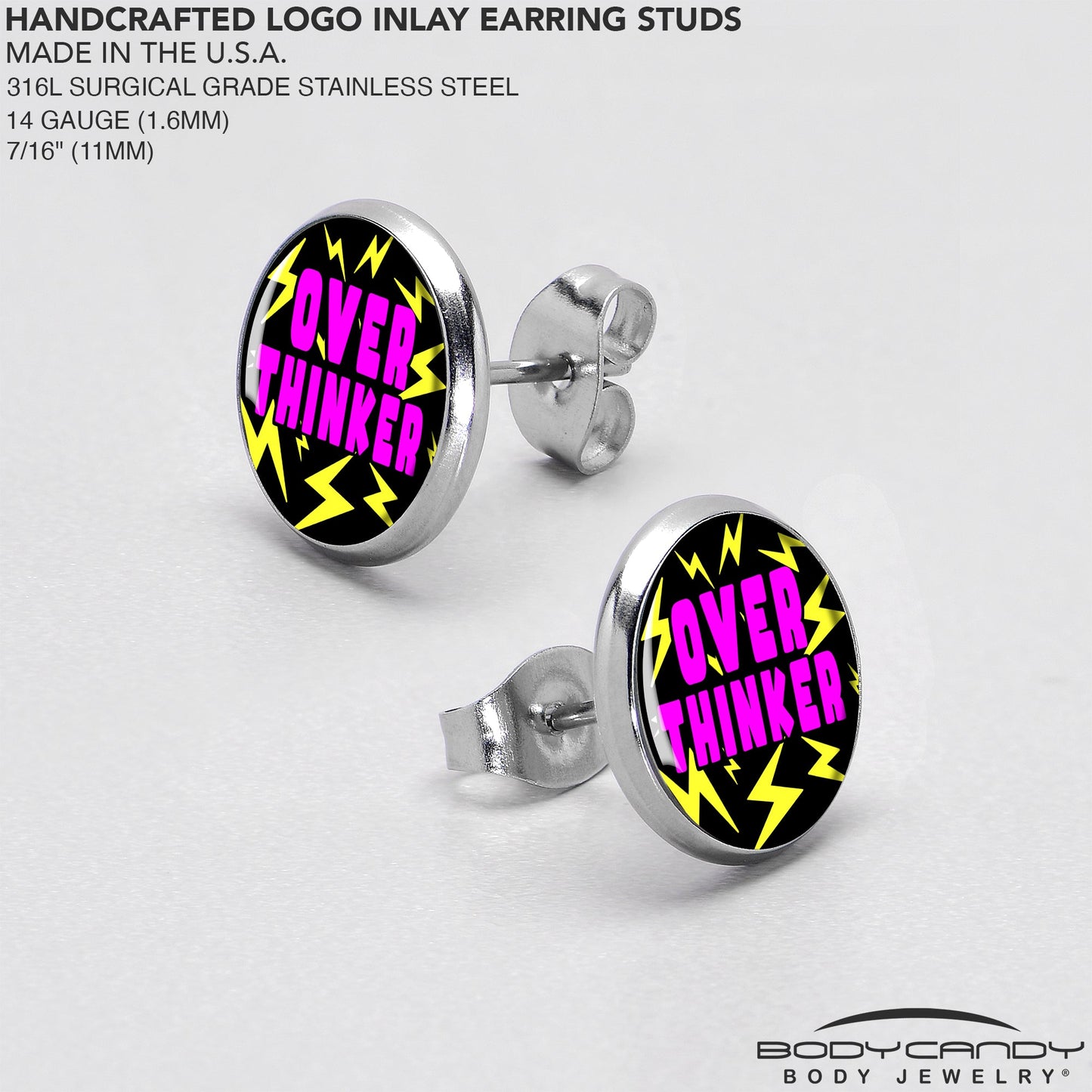 Over Thinker Impact Stud Earrings by Onyx O