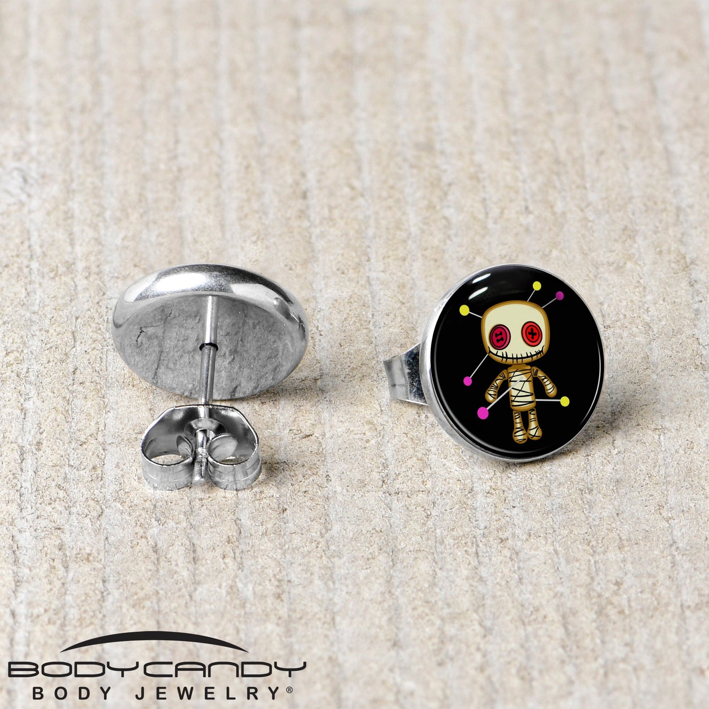 Voodoo Doll Stud Earrings by Onyx O