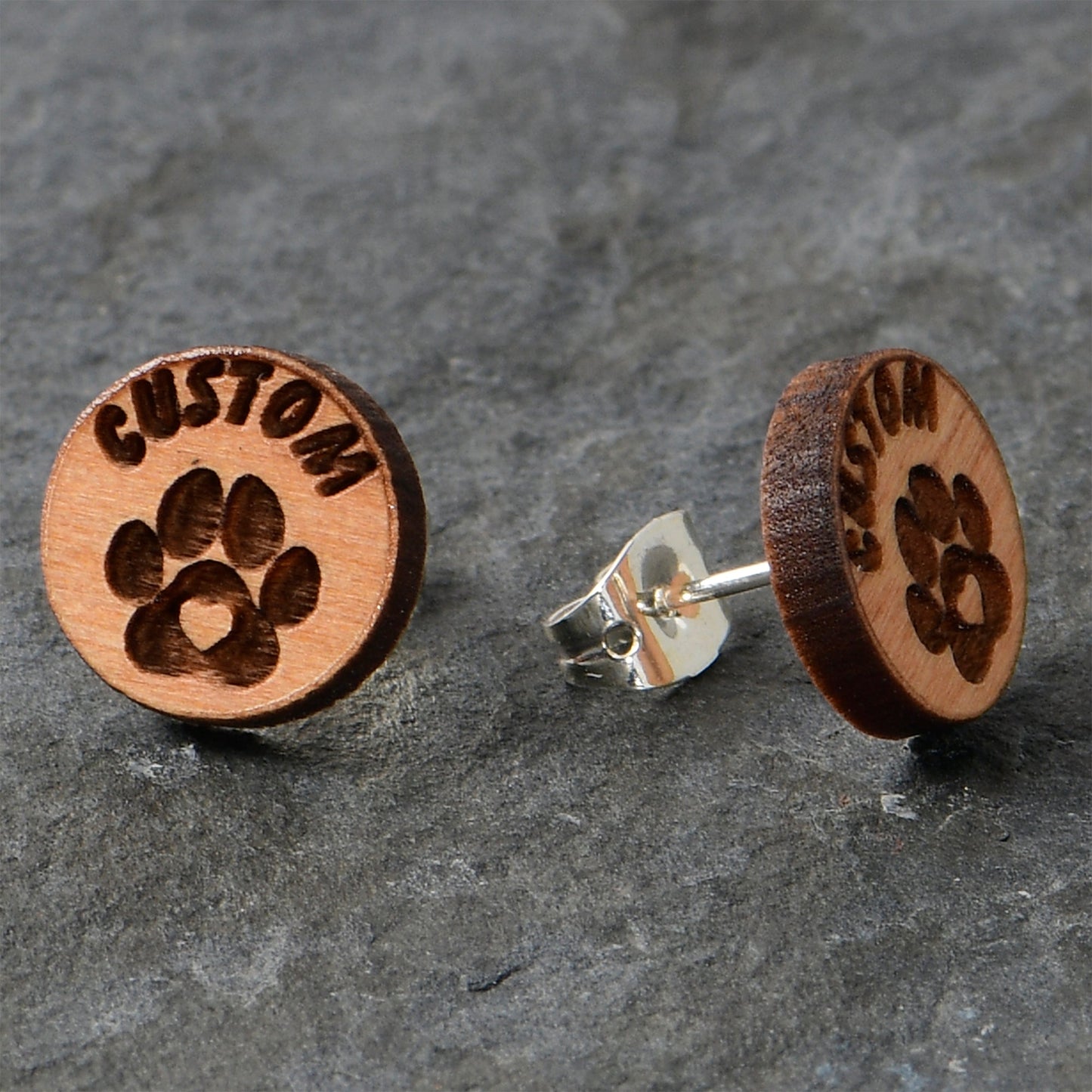 Custom Animal Jewelry Earrings Paw Print Personalized Stud Earrings