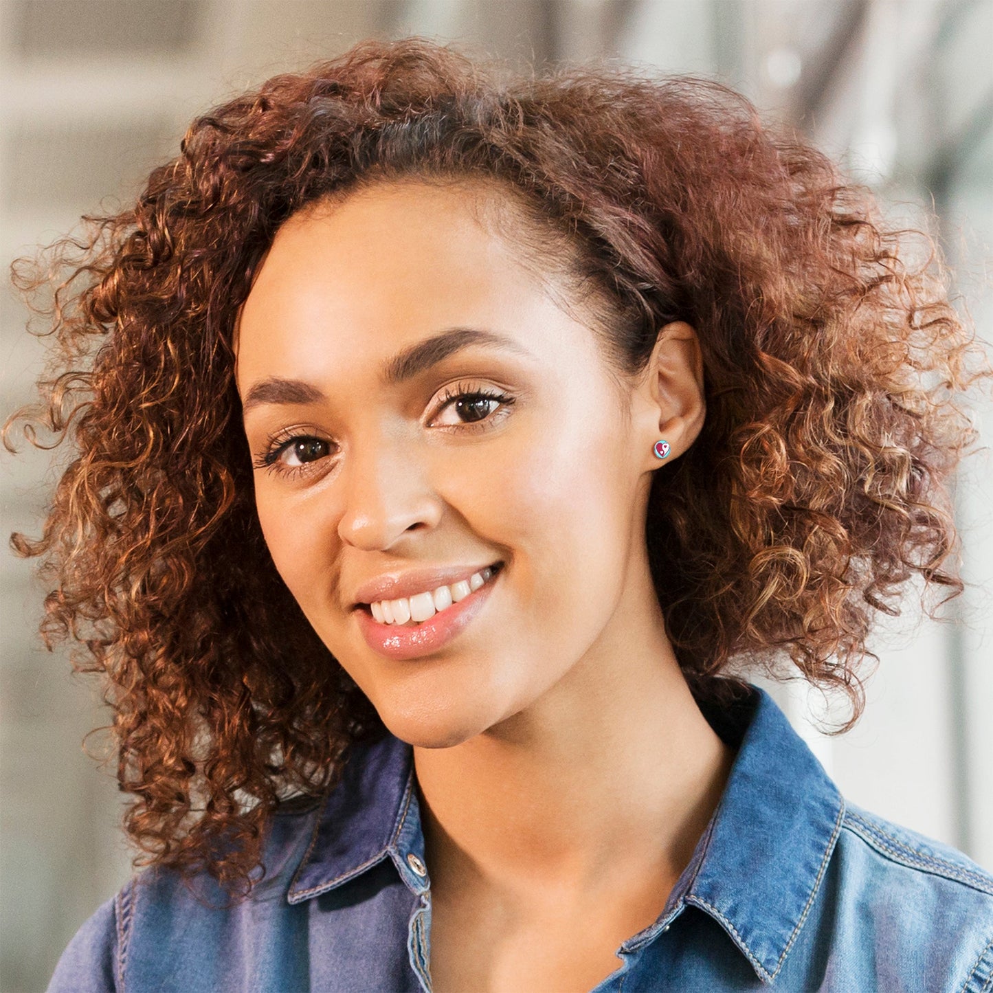 Love Yin Yang Heart Stud Earrings by Onyx O