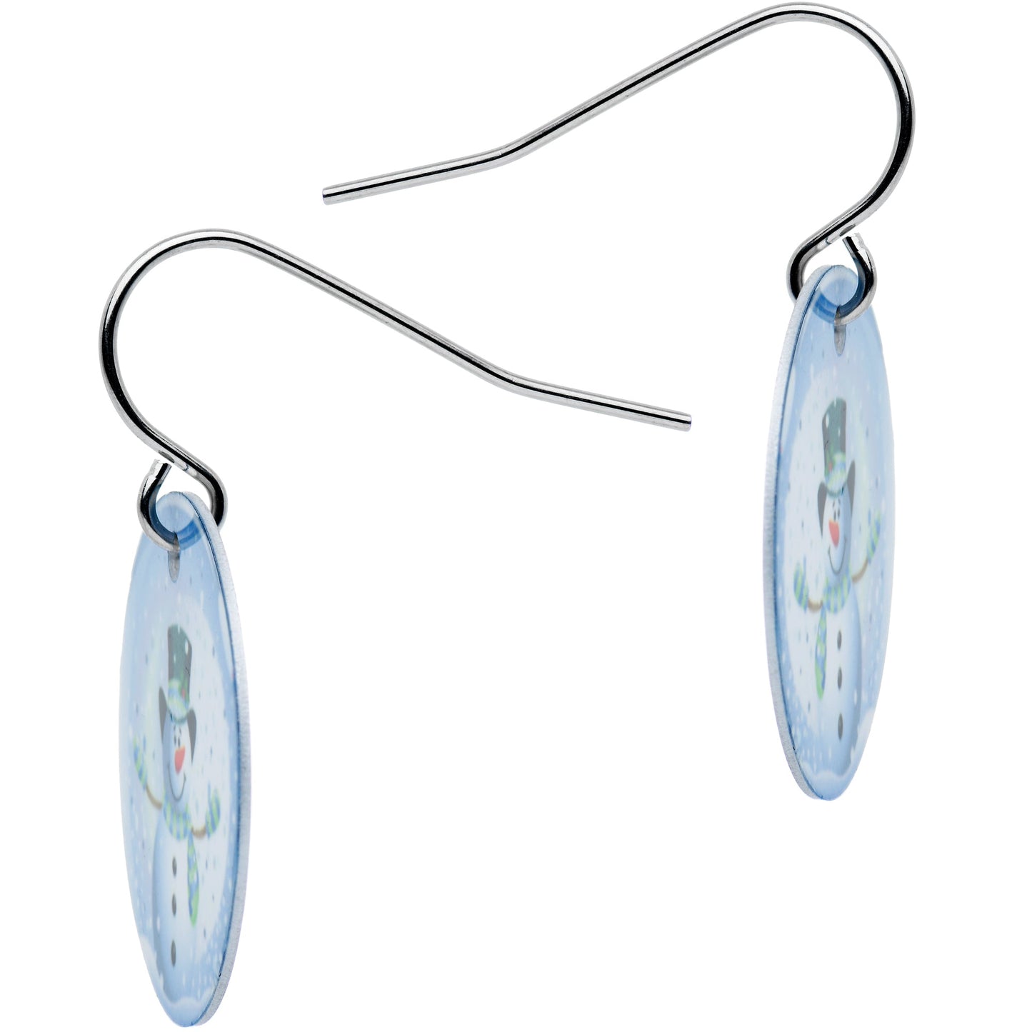 Winter Holiday Christmas Snow Globe Snowman Earrings