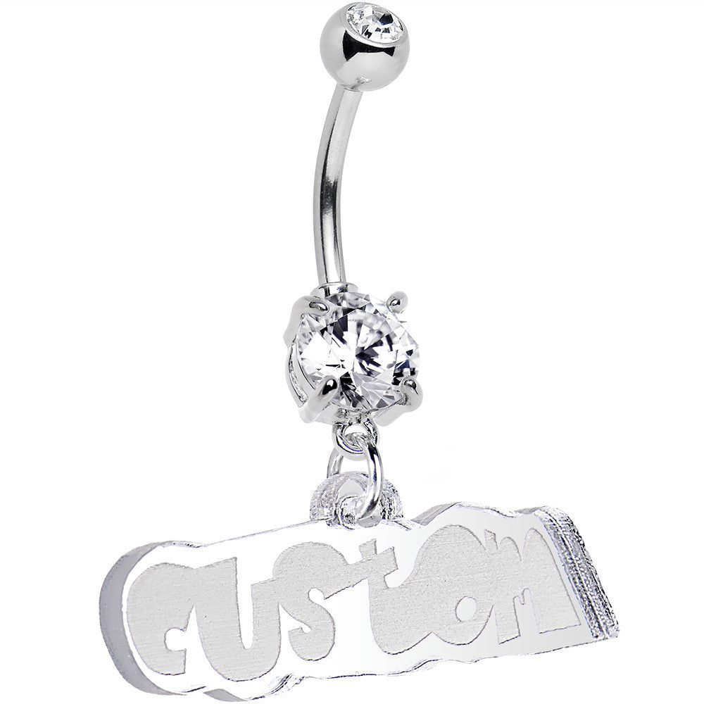 Custom Lucite Fun Personalized Belly Ring Created with Crystals