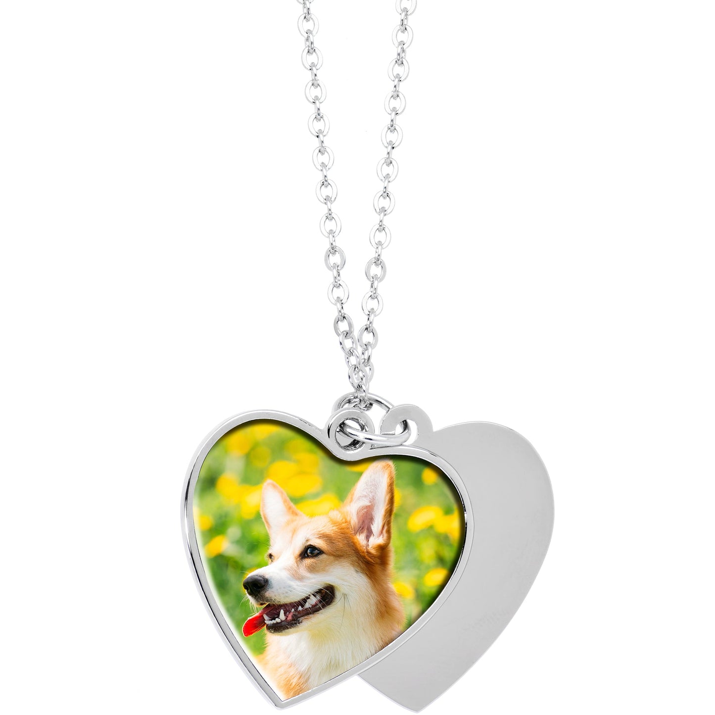 Custom Photo Sliding Locket Heart Pendant Necklace