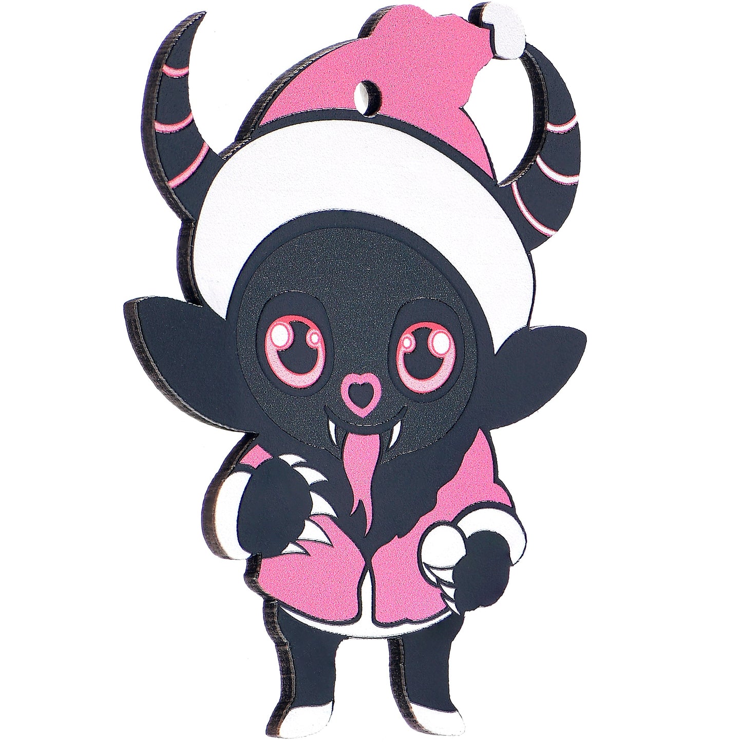 Wood Holiday Krampus Cutie Christmas Ornament