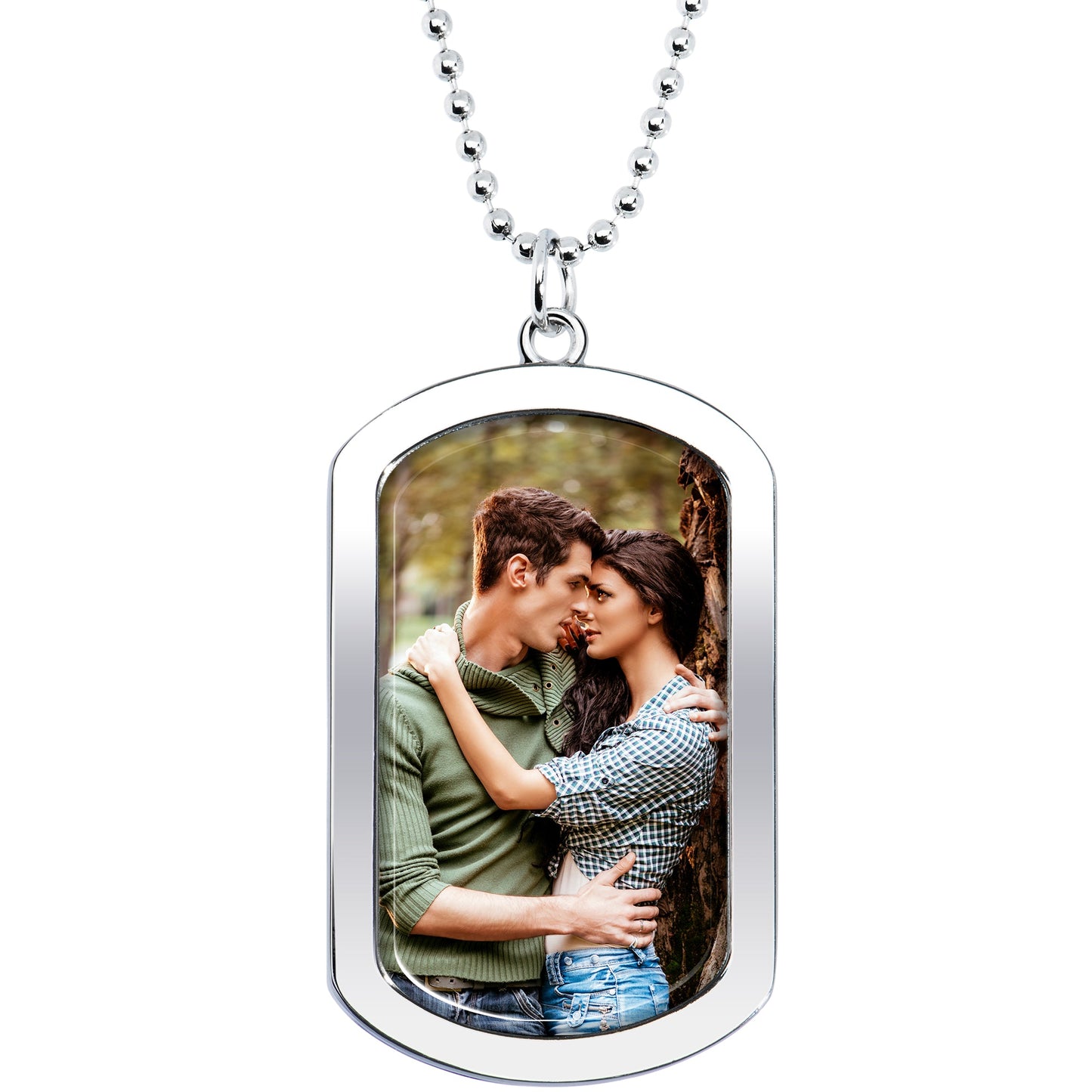 Personalized Dog Tag Photo Pendant Necklace