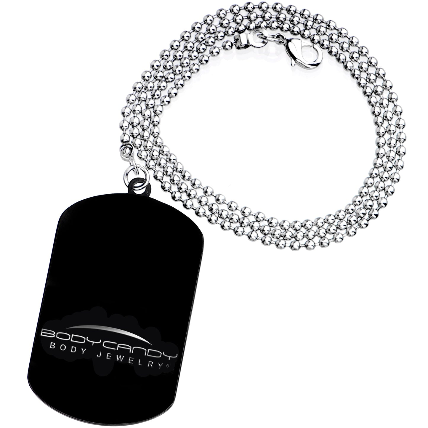 Personalized Black Dog Tag Photo Pendant Necklace