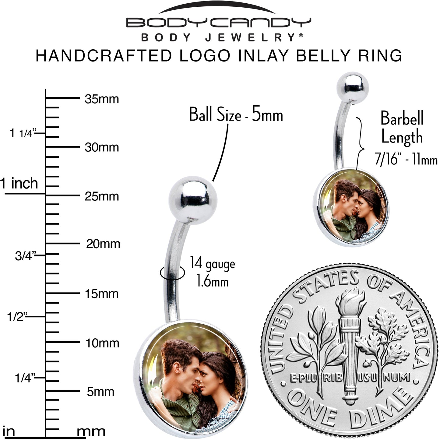 Custom Photo Belly Ring