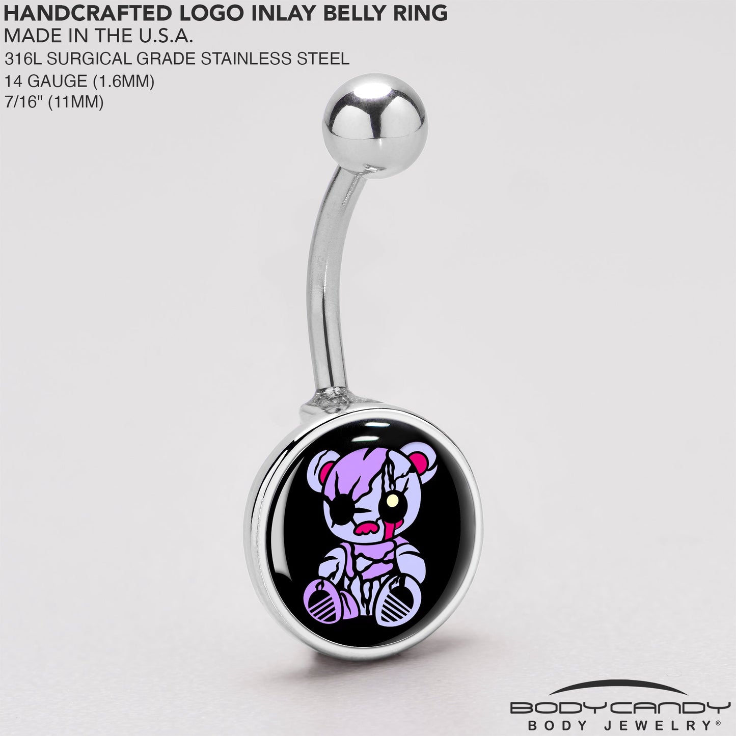 Attitude Teddy Bear Belly Ring by Onyx O
