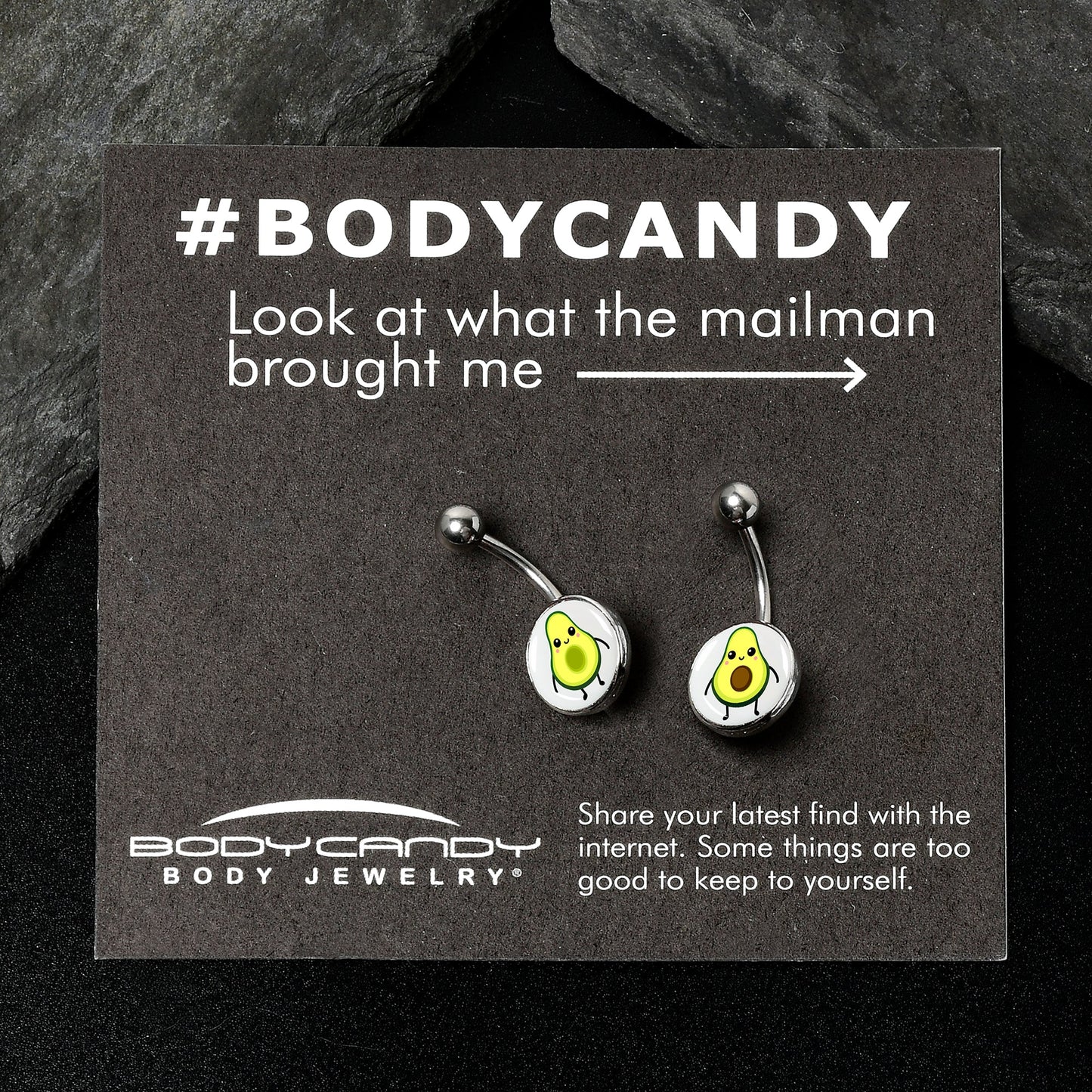 Avocado Oh BFF Set of 2 Belly Rings by Onyx O