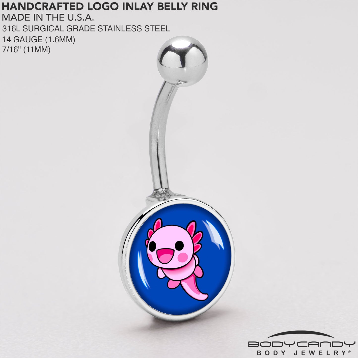 Adorable Axolotl Belly Ring by Onyx O