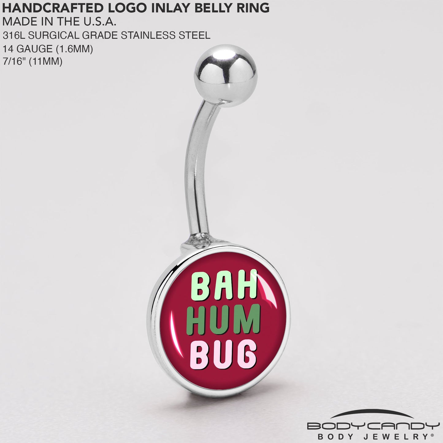 Bah Humbug Holiday Grouch Belly Ring by Onyx O