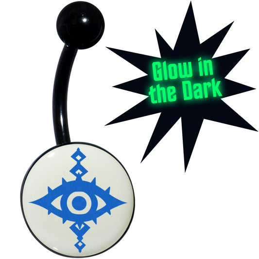 Black Anodized Glow in the Dark Evil Eye Belly Ring by Onyx O