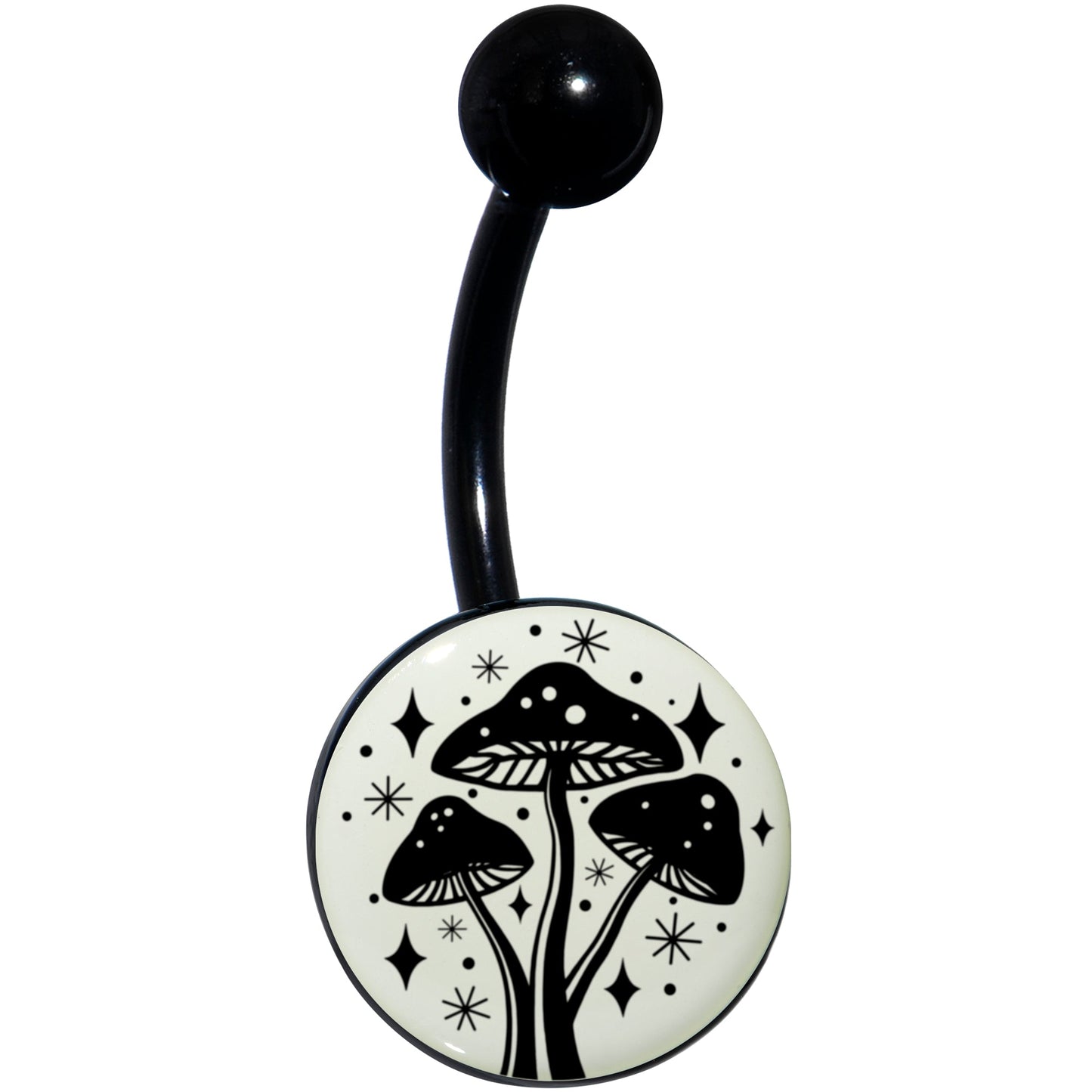 Glow in the Dark Mystic Mushroom Belly Ring by Onyx O