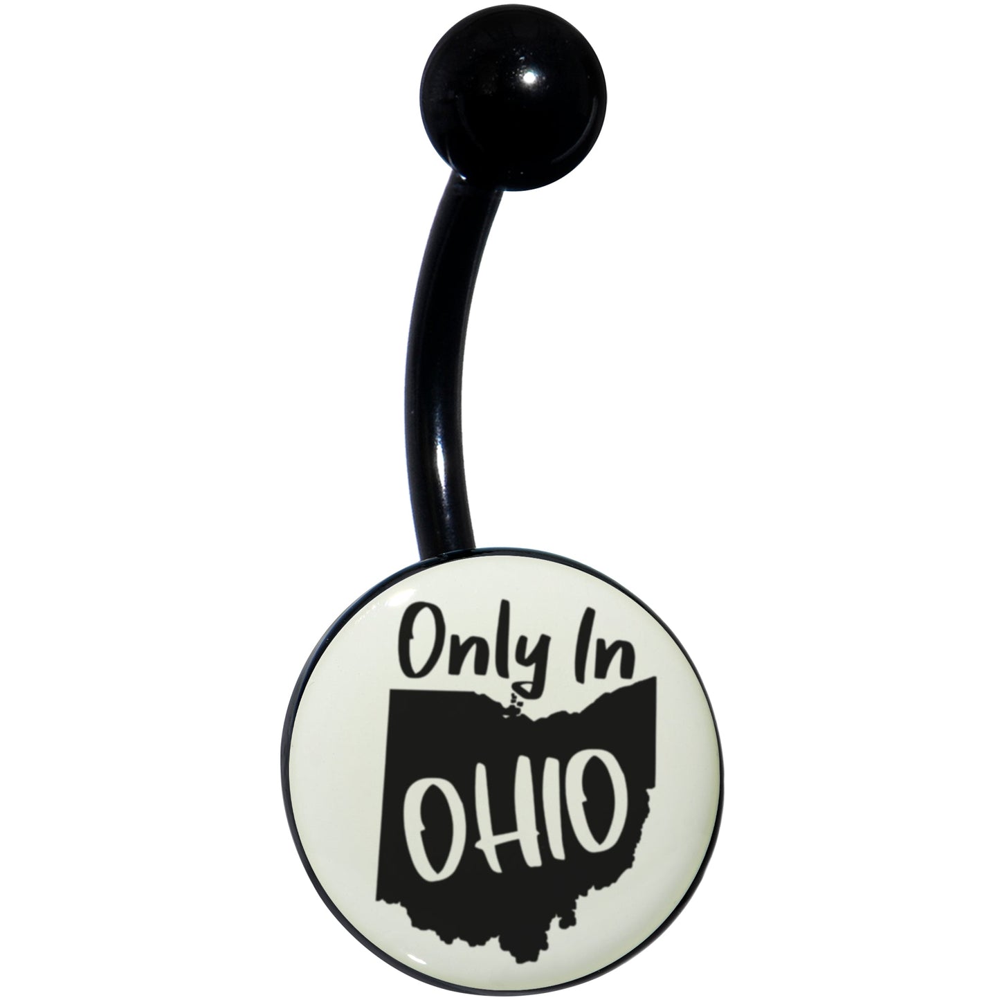 Glow in the Dark Black Only in Ohio Belly Ring by Onyx O