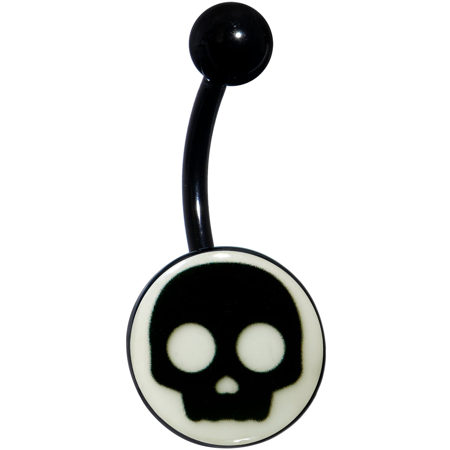 Glow in the Dark Simple Skull Belly Ring by Onyx O