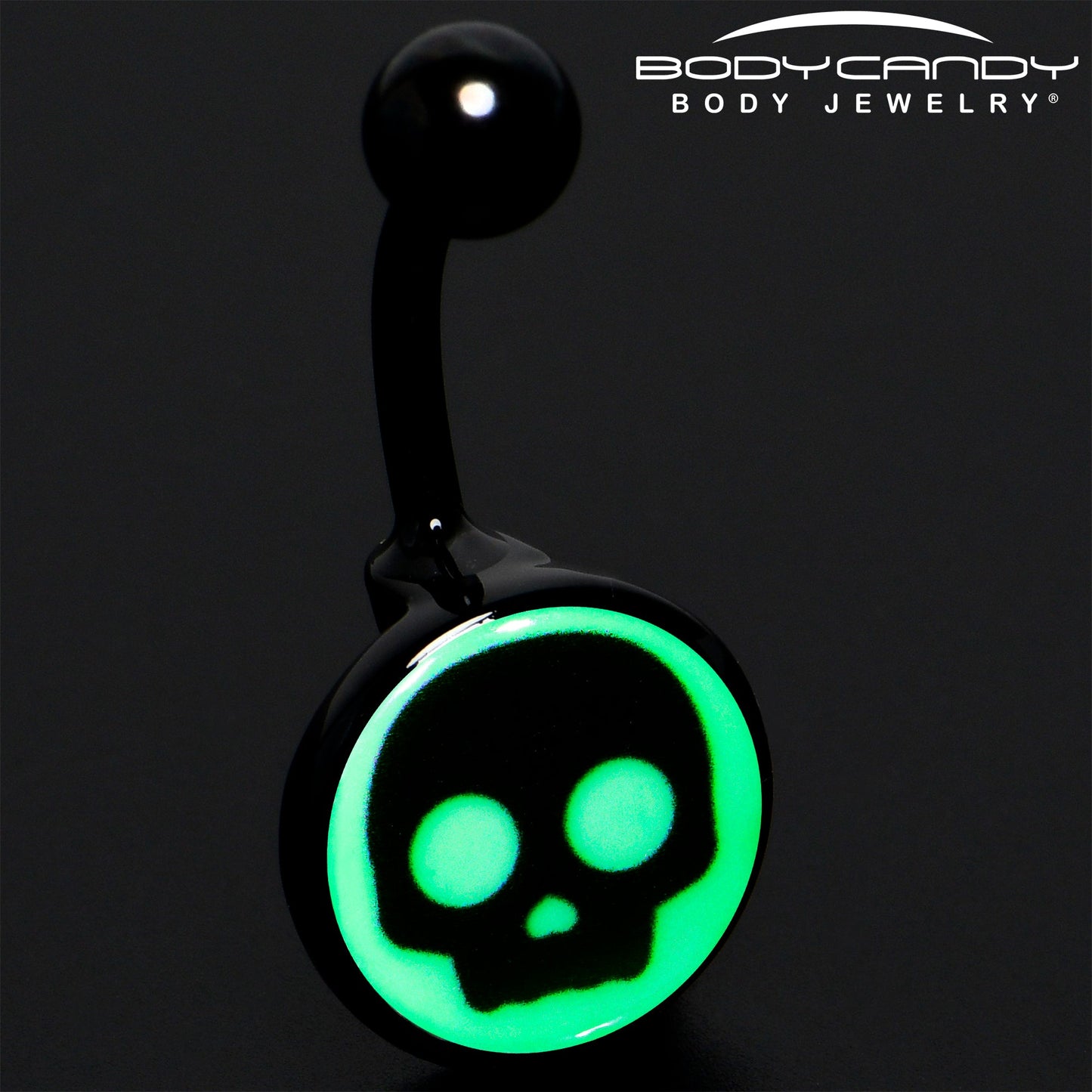 Glow in the Dark Simple Skull Belly Ring by Onyx O