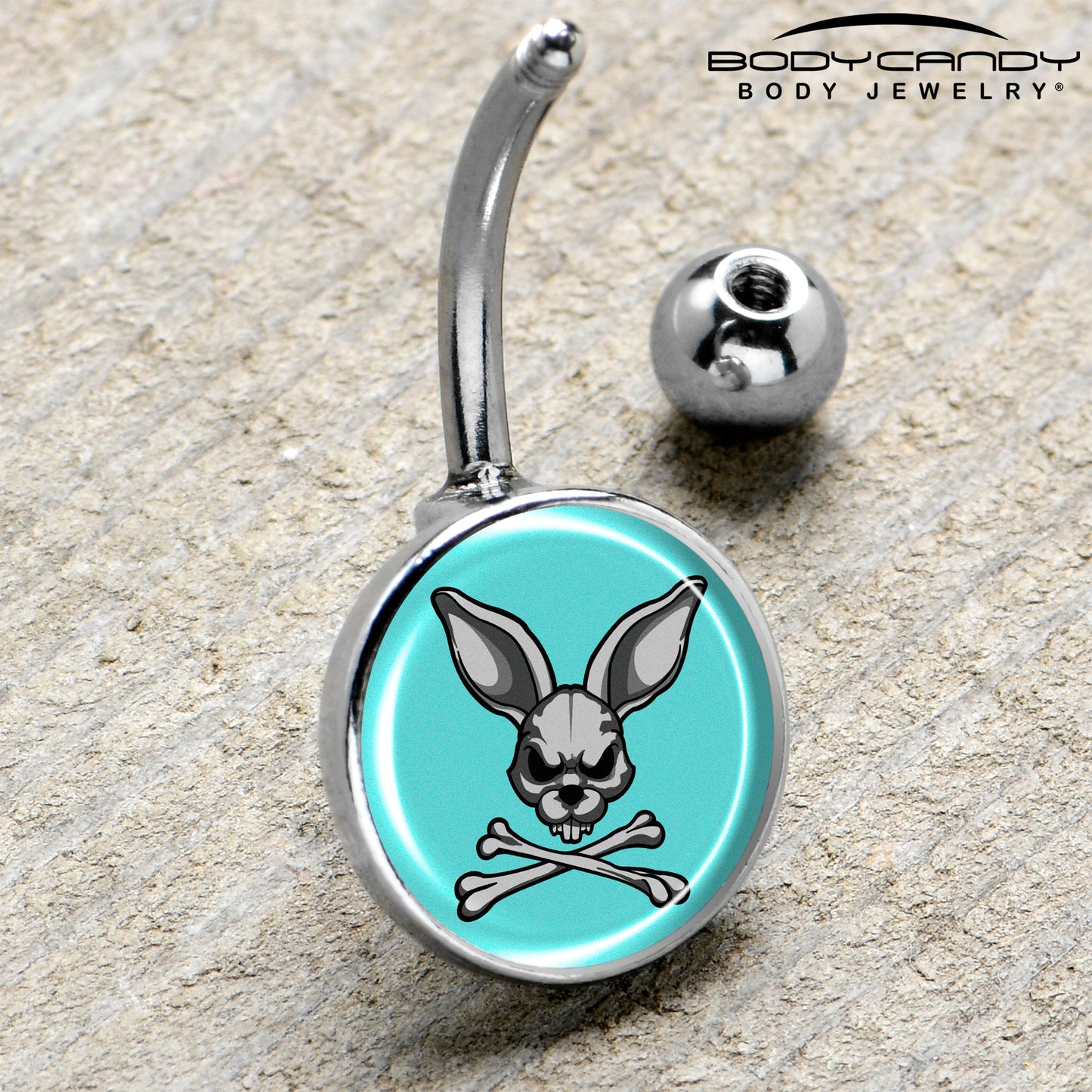 Bunny and Crossbones Belly Ring by Onyx O