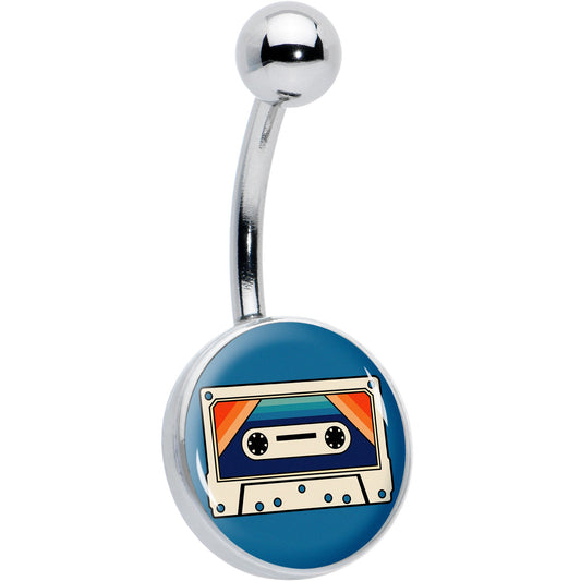Retro Cassette Tape Belly Ring by Onyx O