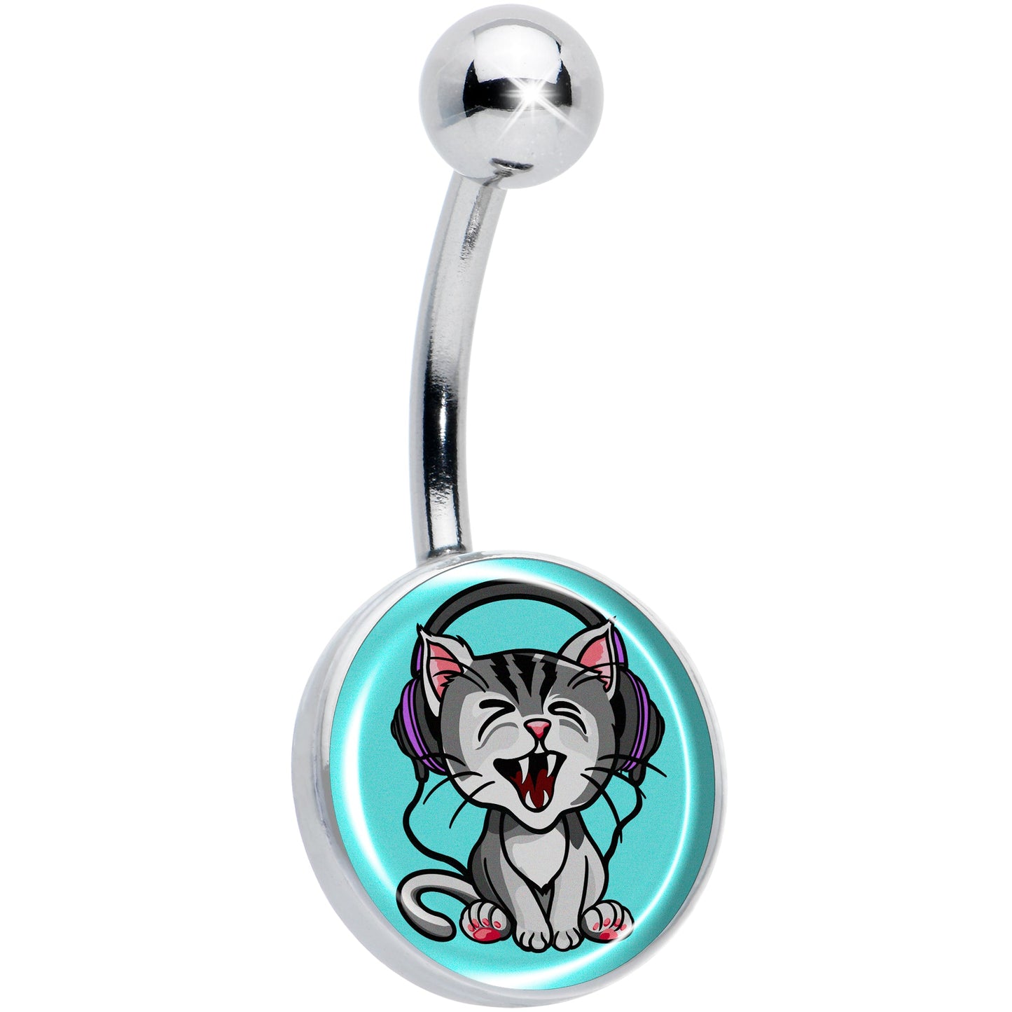 Heavy Metal Kitty Cat Belly Ring by Onyx O