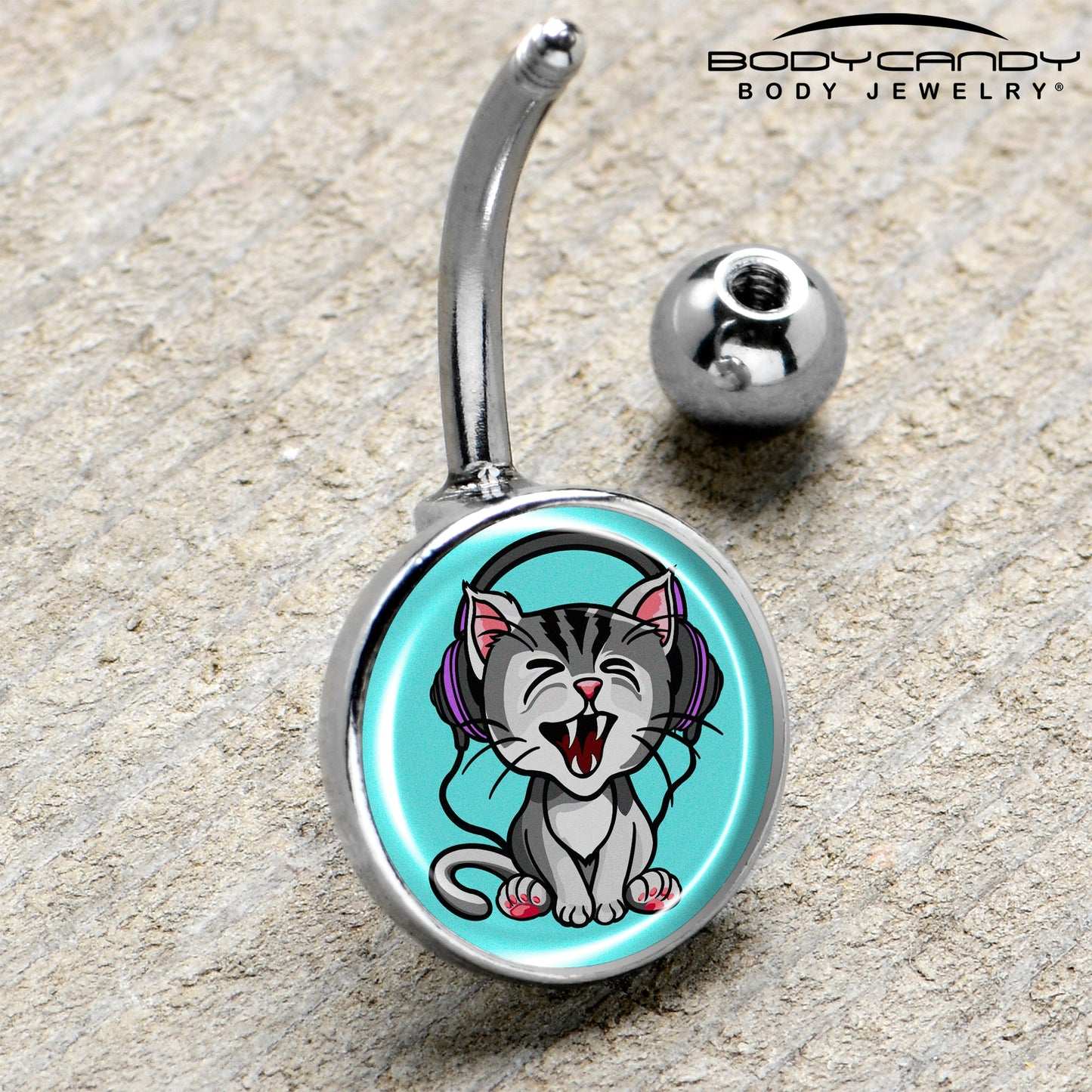 Heavy Metal Kitty Cat Belly Ring by Onyx O