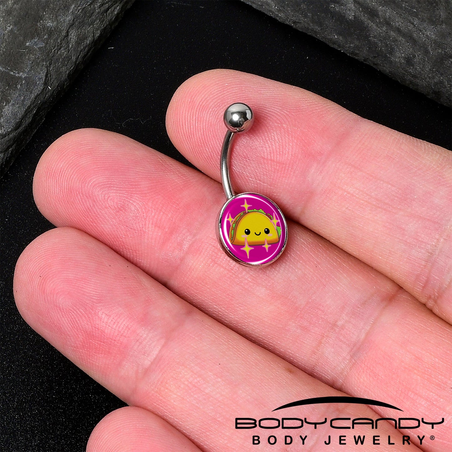 Mexican Fiesta Cute Taco Belly Ring by Onyx O