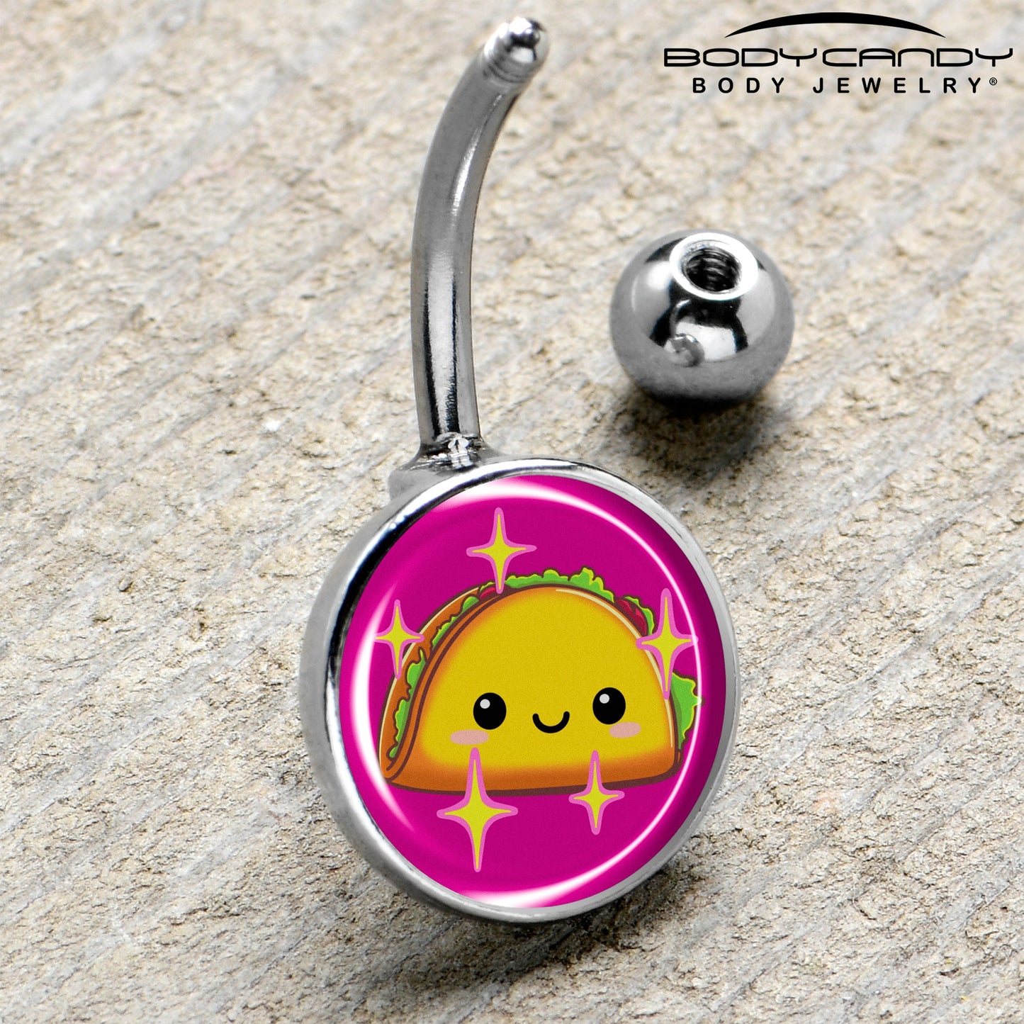 Mexican Fiesta Cute Taco Belly Ring by Onyx O