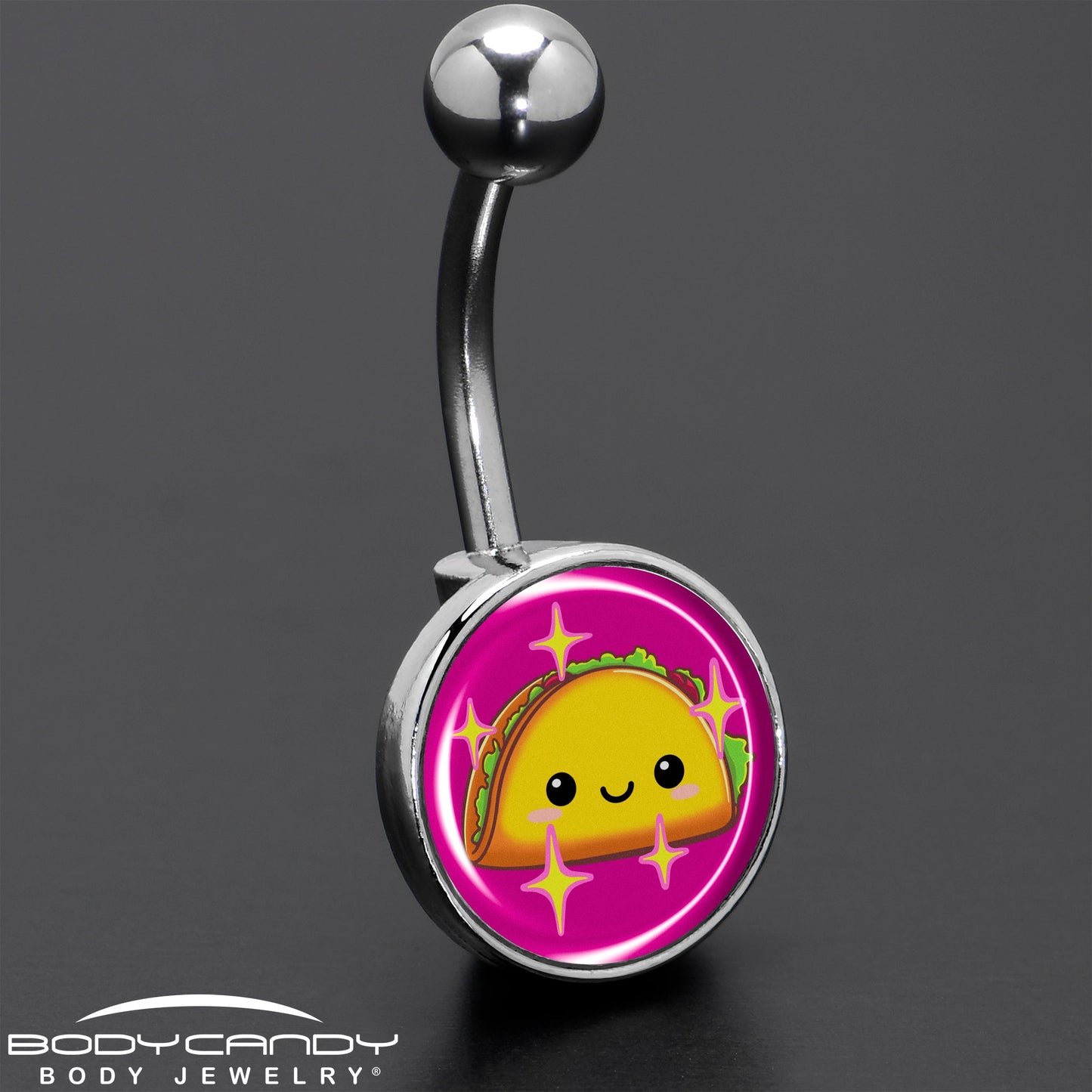 Mexican Fiesta Cute Taco Belly Ring by Onyx O