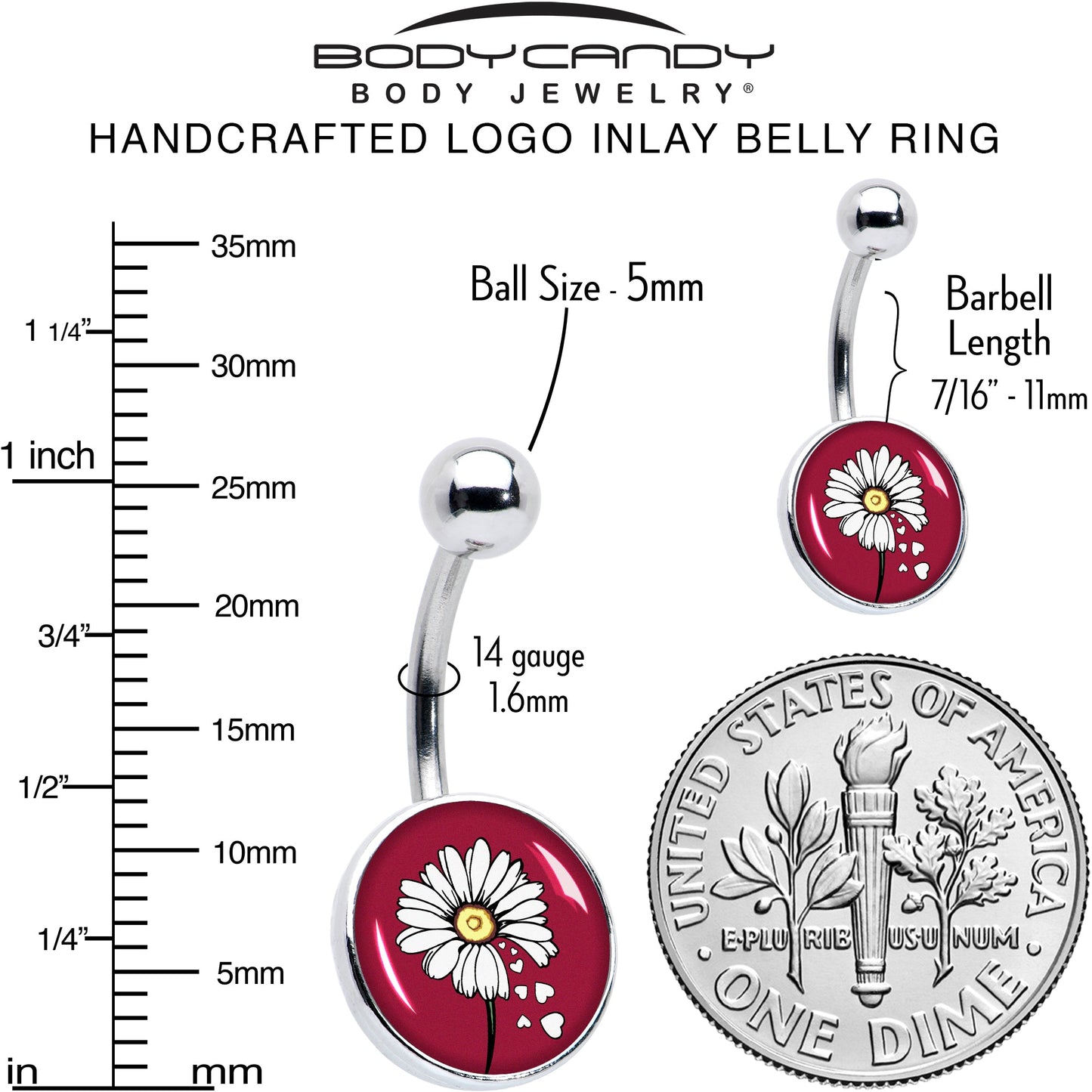 Love Me Not Flower Belly Ring by Onyx O