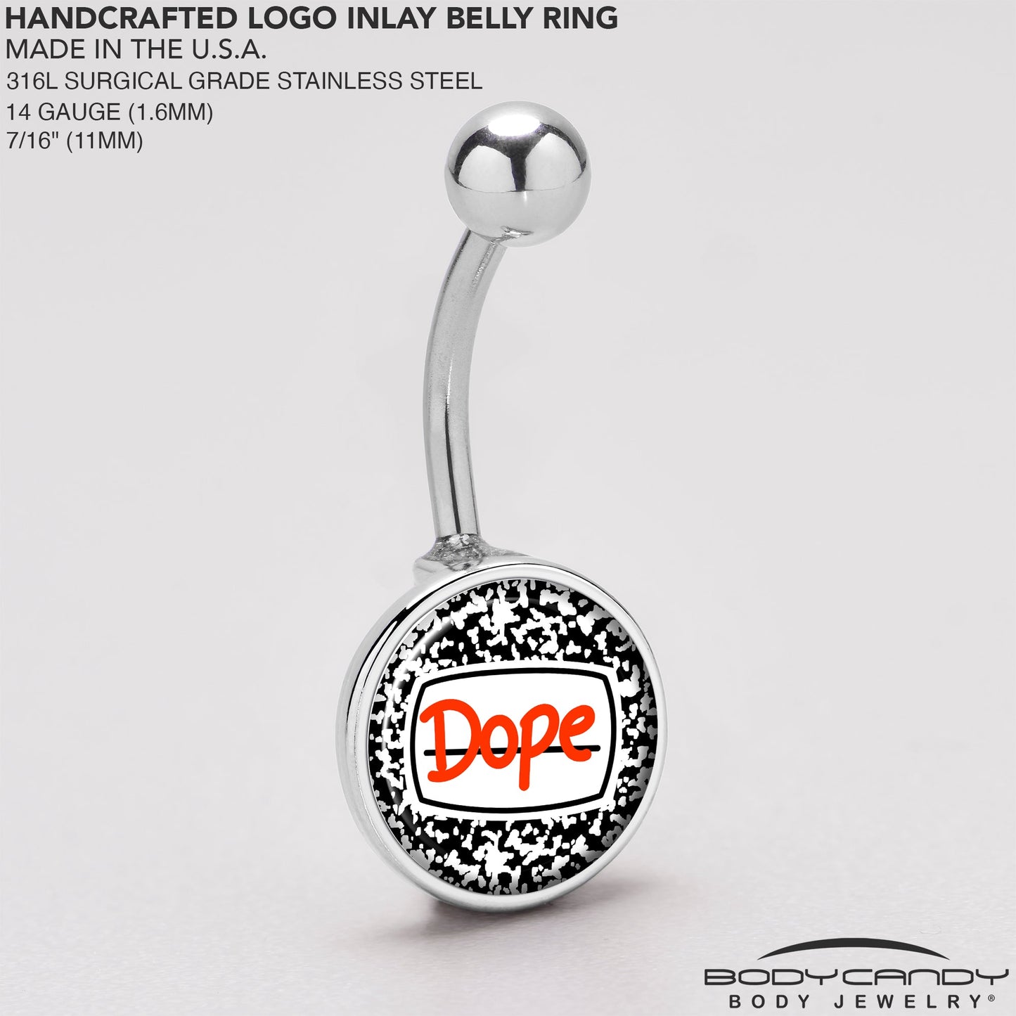 Dope Composition Notebook Belly Ring by Onyx O