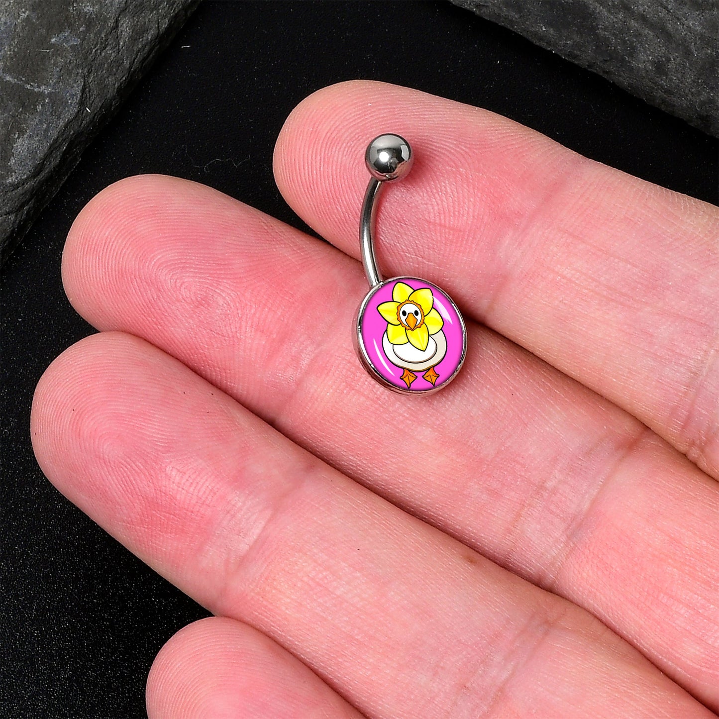 Daffodil Duck Belly Ring by Onyx O