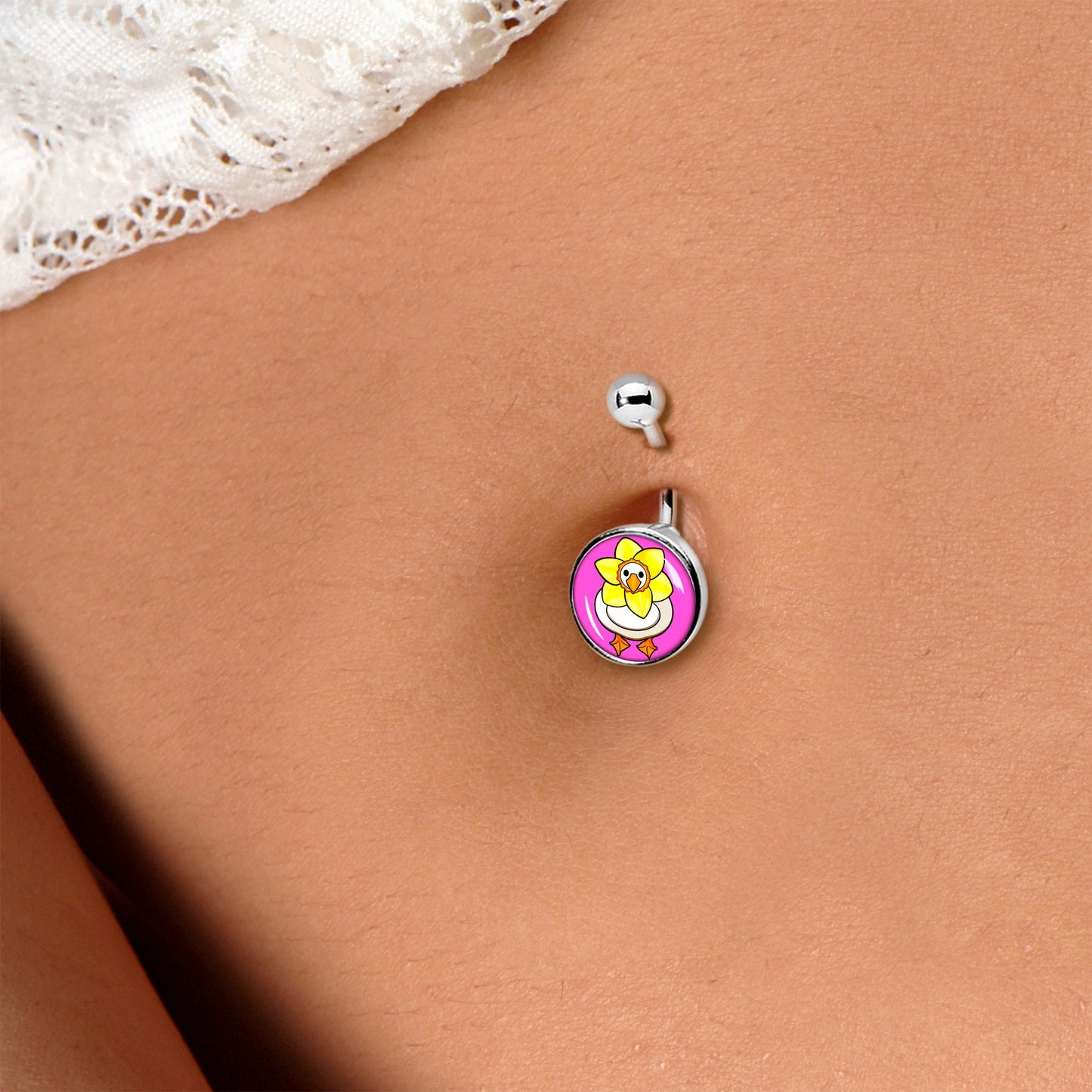 Daffodil Duck Belly Ring by Onyx O