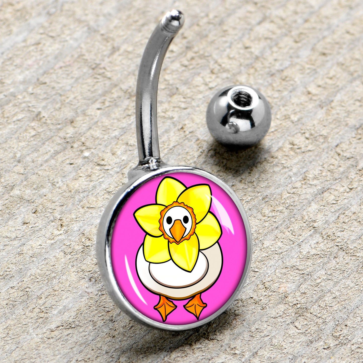 Daffodil Duck Belly Ring by Onyx O