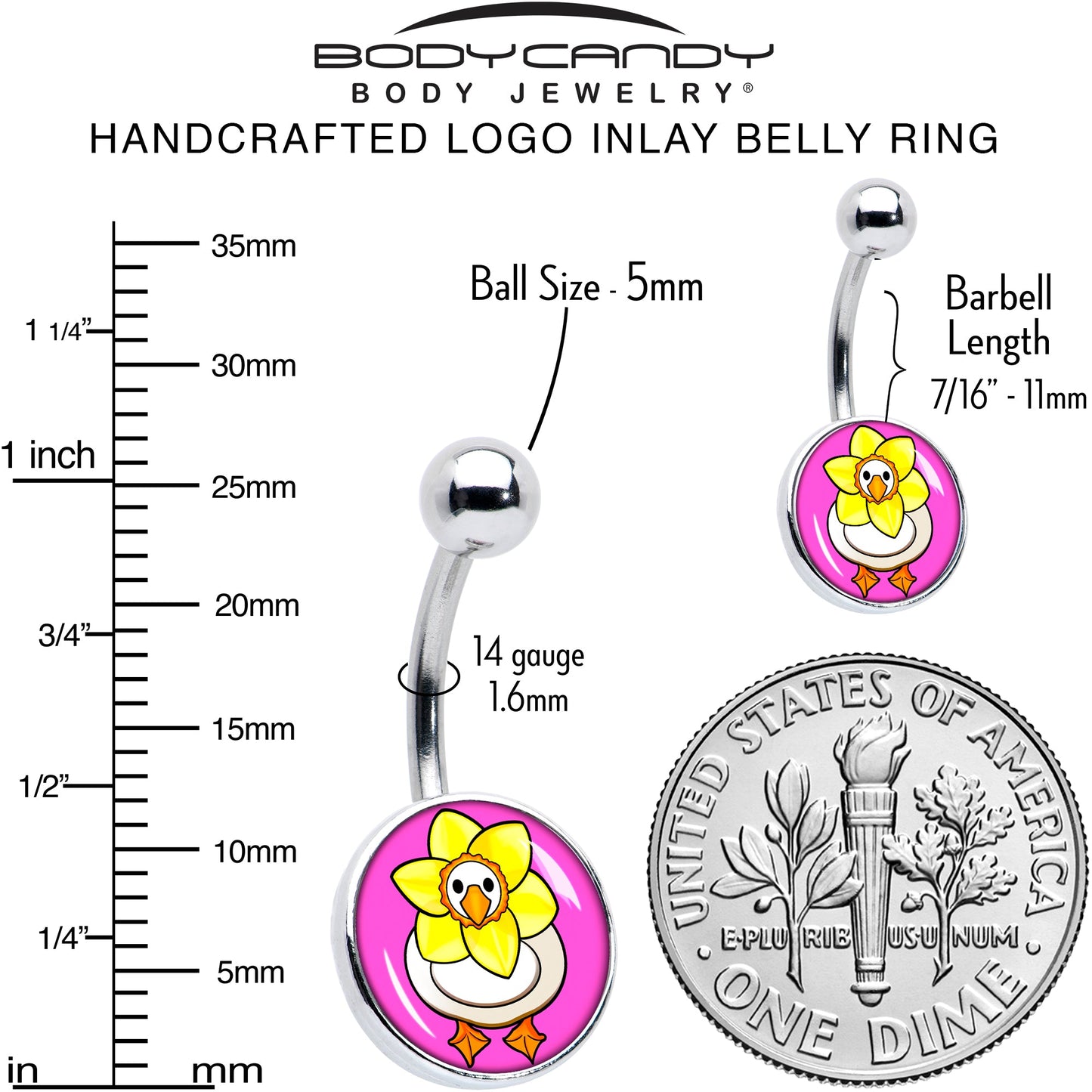 Daffodil Duck Belly Ring by Onyx O