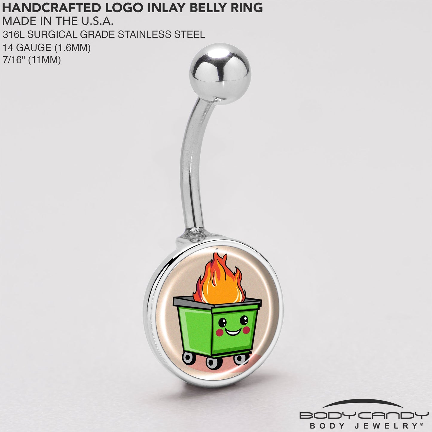 Dumpster Fire Belly Ring by Onyx O