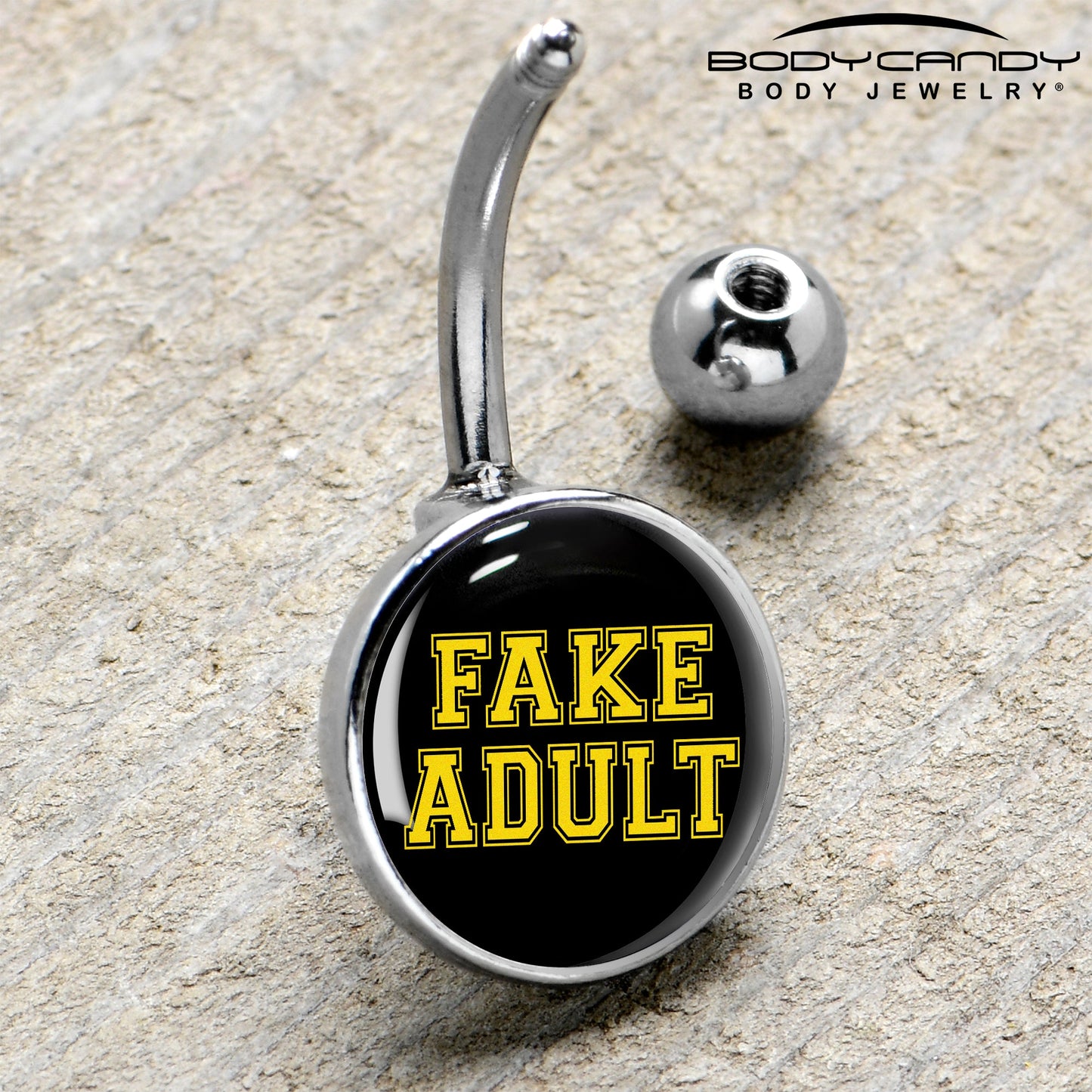 Black Yellow Fake Adult Belly Ring by Onyx O