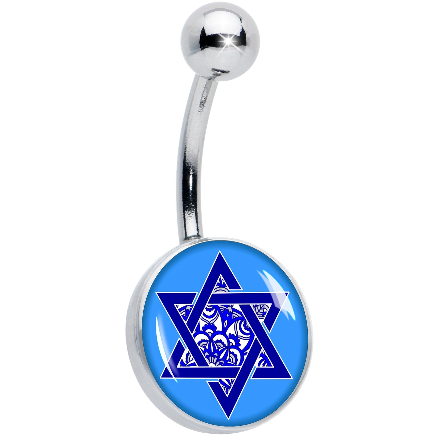 Floral Star of David Belly Ring by Onyx O