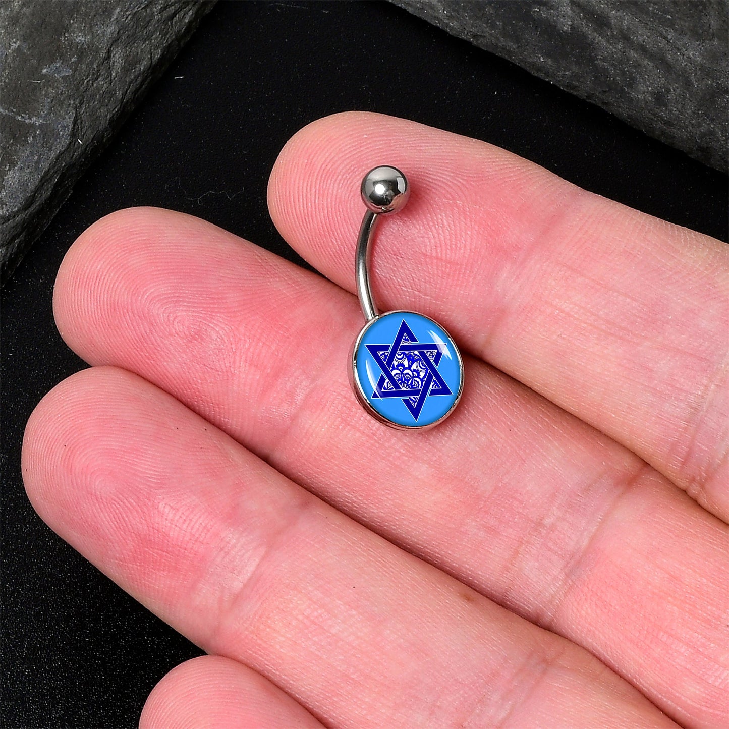 Floral Star of David Belly Ring by Onyx O