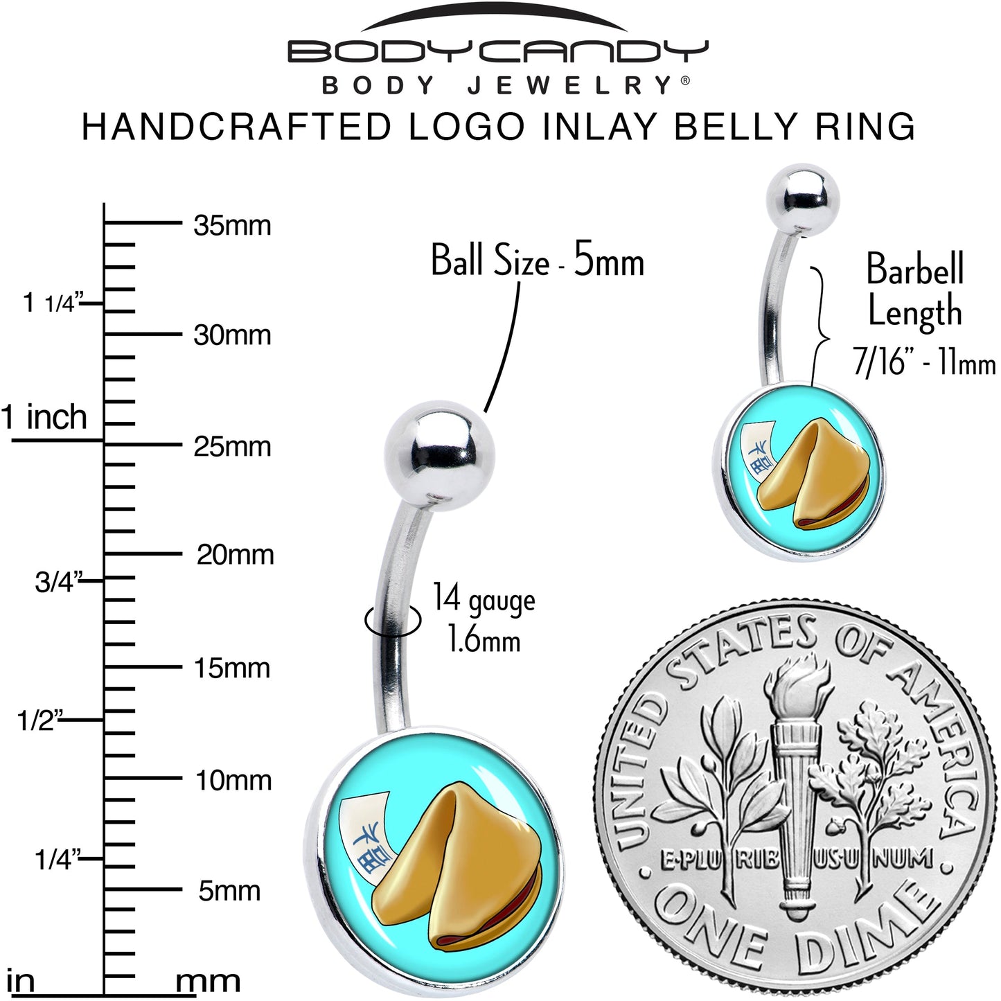 Fortune Cookie Belly Ring by Onyx O