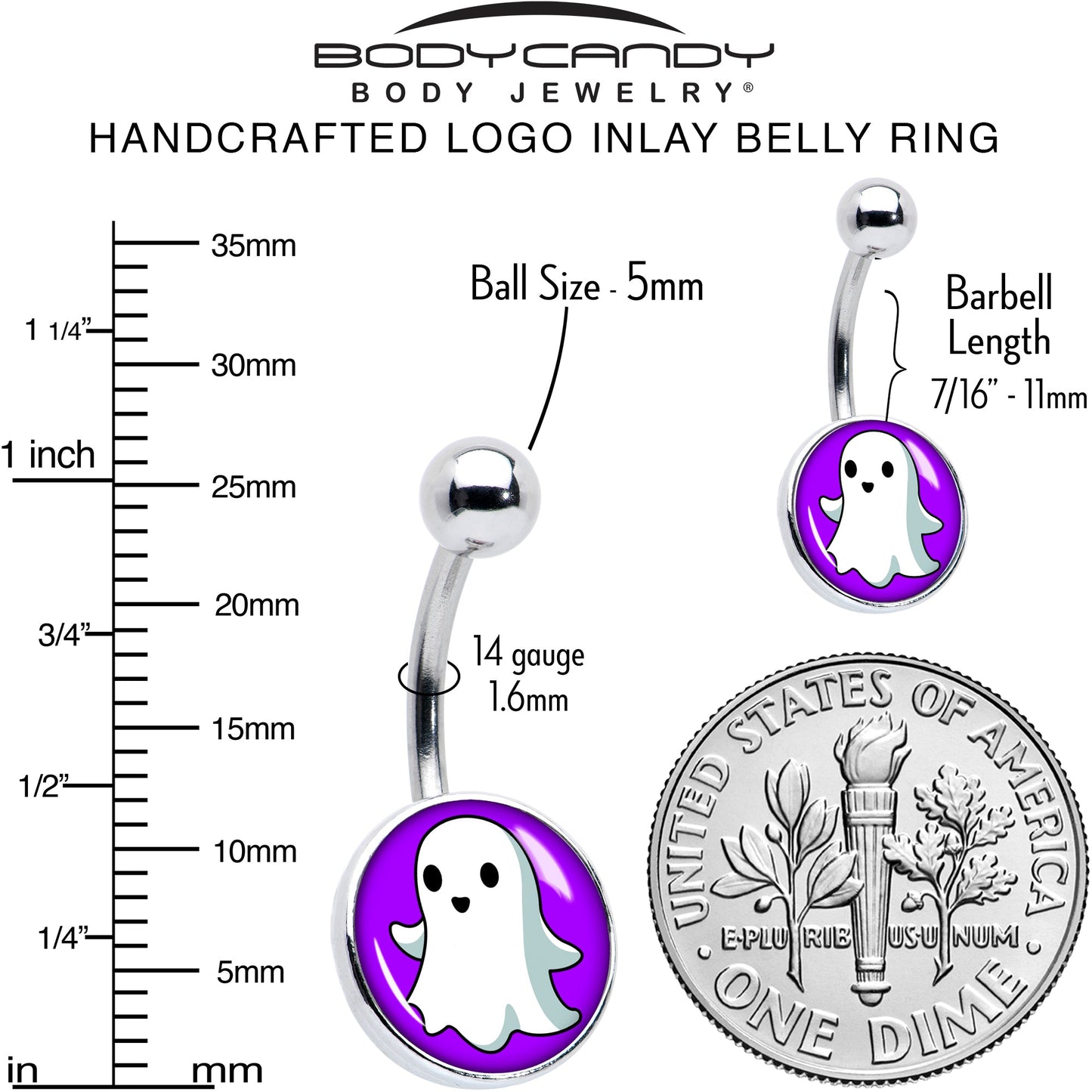 Ghost Belly Ring by Onyx O