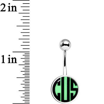Custom Glow in the Dark Logo Personalized Initial Belly Ring